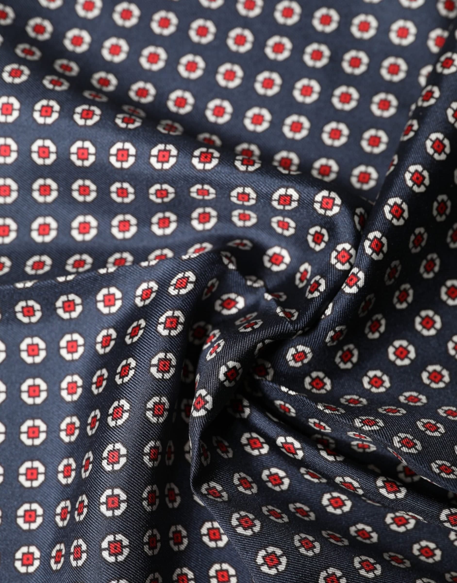 Dolce & Gabbana Blue Patterned Silk Square Handkerchief Scarf - 4