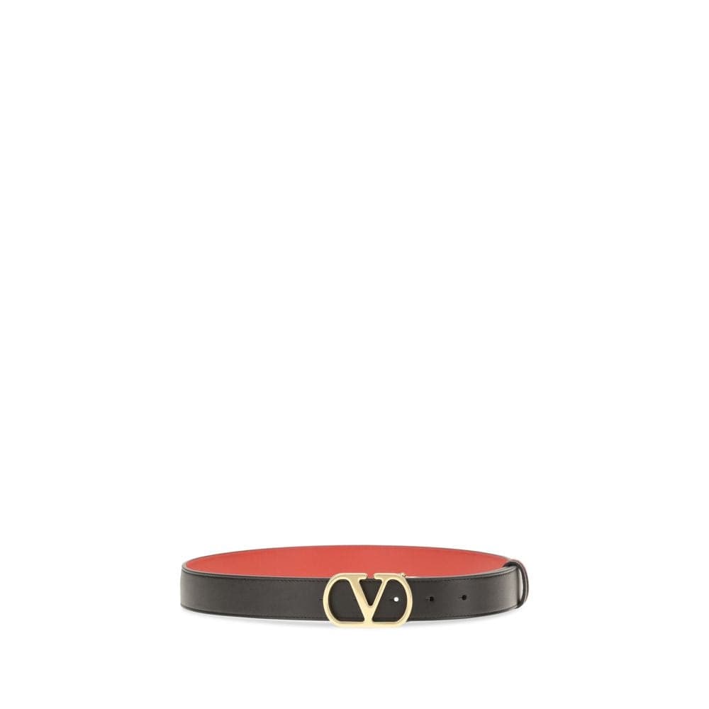Valentino Garavani Black Calf Leather Bos Taurus Regular Belt - 2