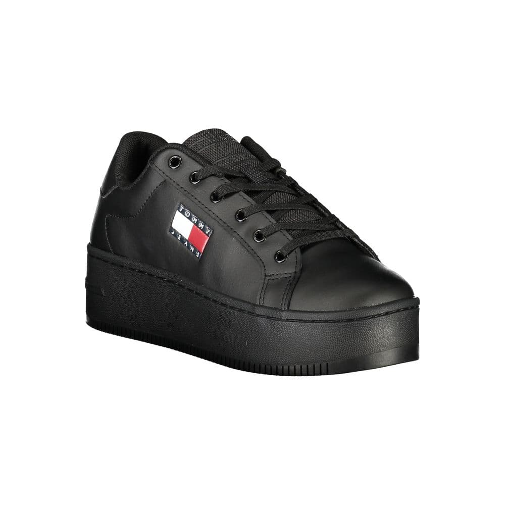 Tommy Hilfiger Black Polyurethane Women's Sneaker - 2