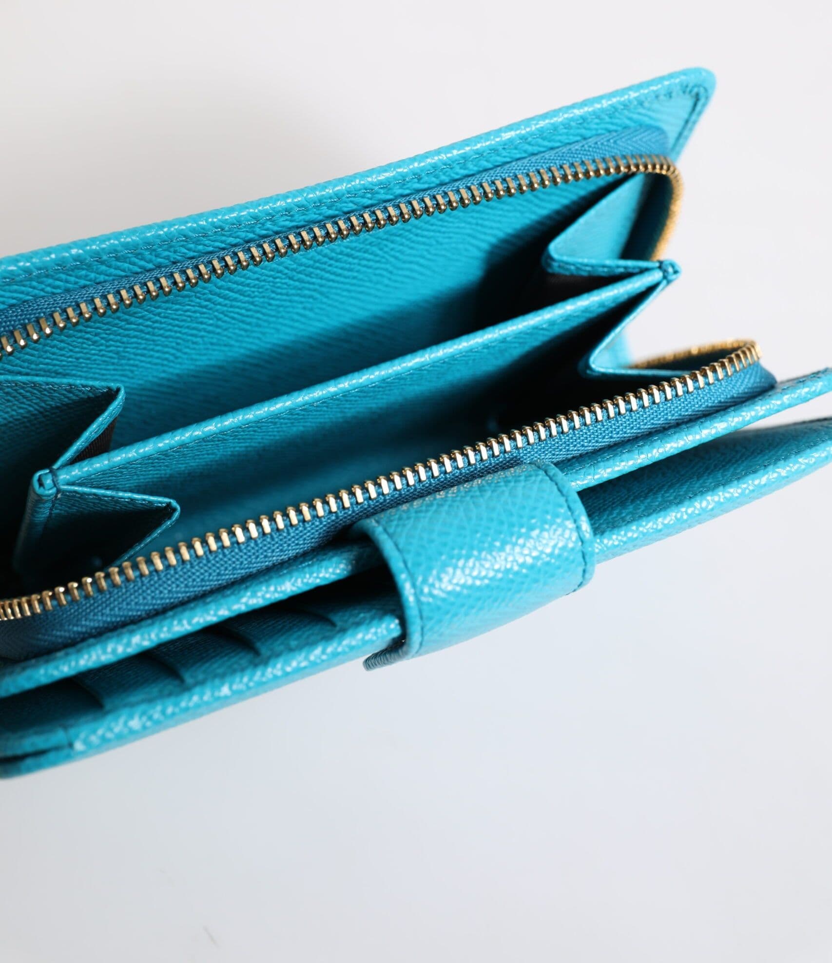 Dolce & Gabbana Light Blue Leather Bifold Continental Clutch Wallet - 7