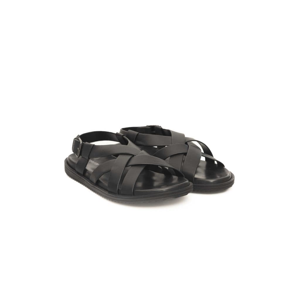 Cerruti 1881 Black Leather Men Sandal - 3