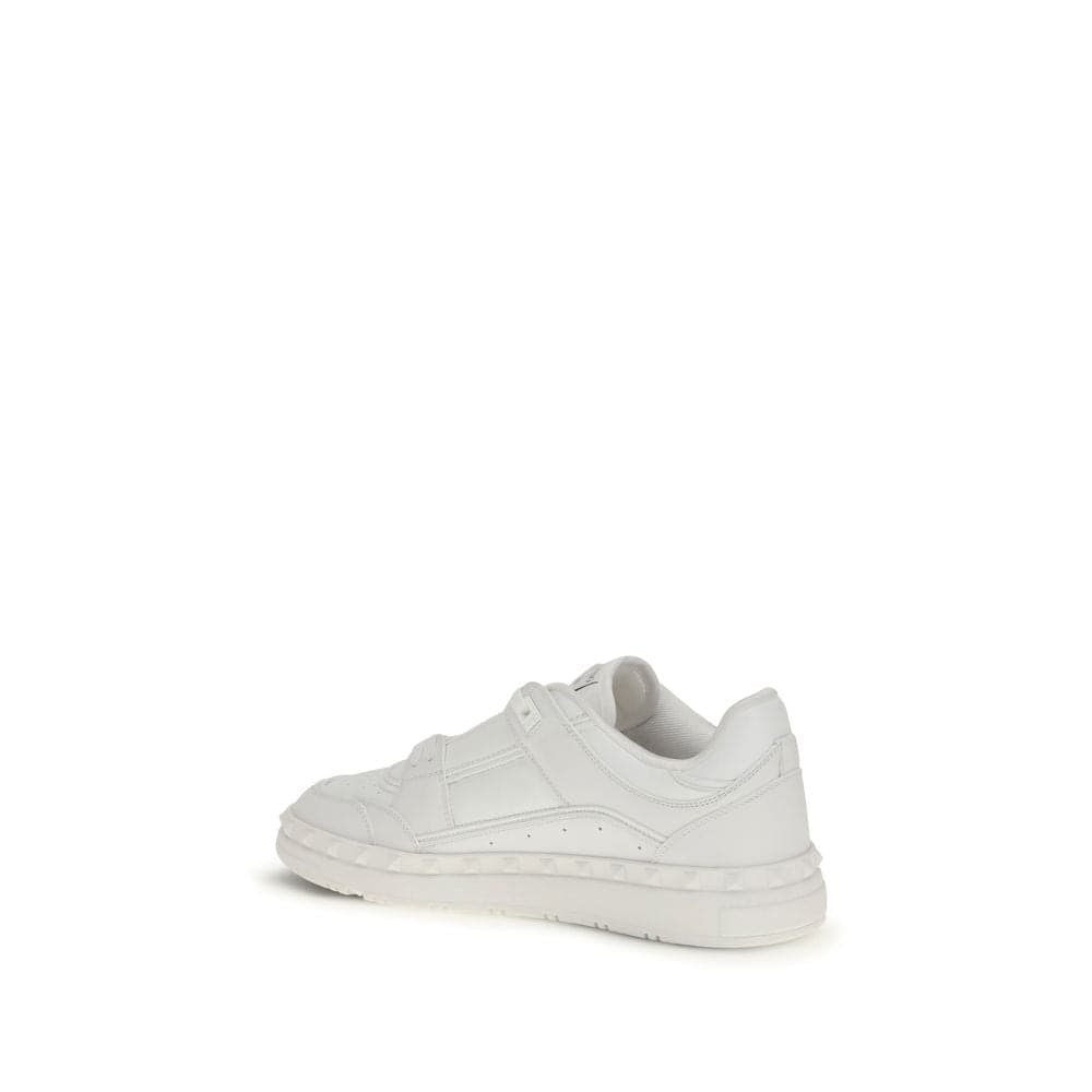 Valentino Garavani White Calf Leather Bos Taurus Low Top Sneakers - 3