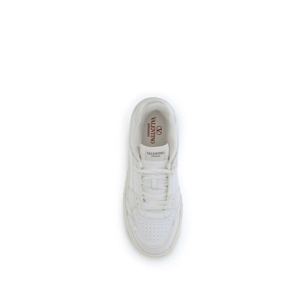 Valentino Garavani White Calf Leather Bos Taurus Low Top Sneakers - 4