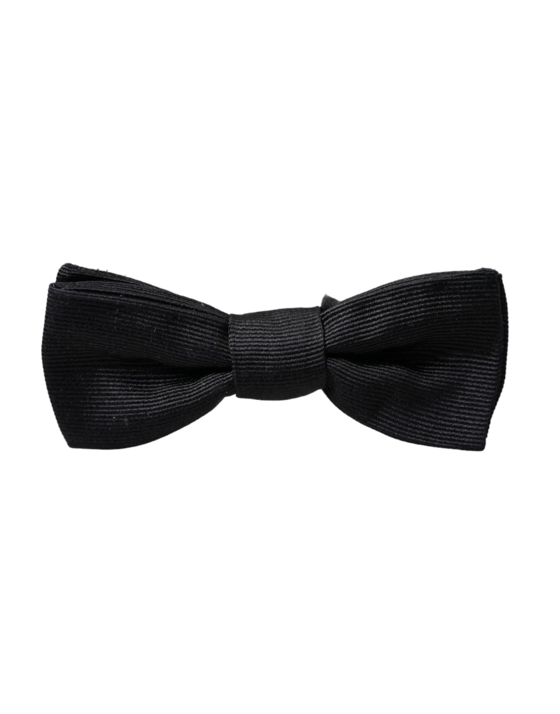 Dolce & Gabbana Black Silk Adjustable Neck Men Bow Tie - 4