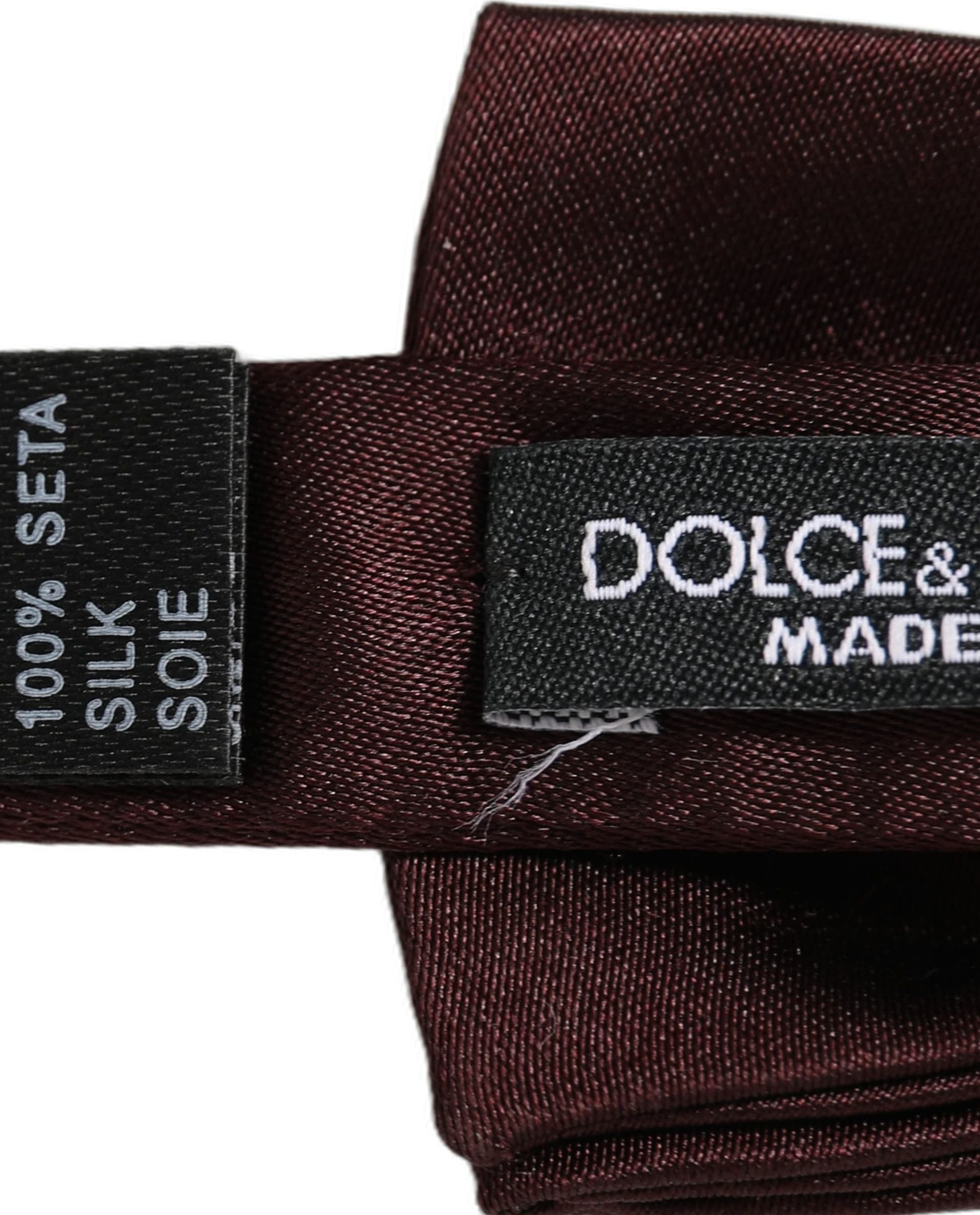 Dolce & Gabbana Men Brown 100% Silk Adjustable Neck Papillon Bow Tie - 5