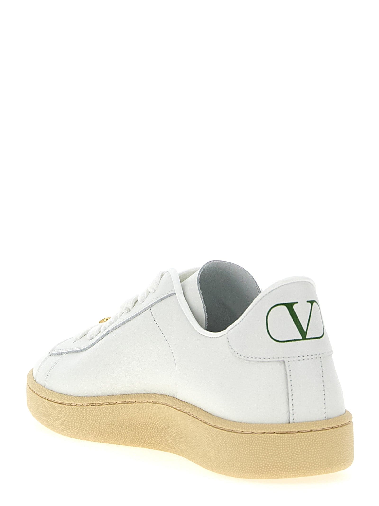 Valentino Garavani White Calfskin Low Top Sneakers - 3