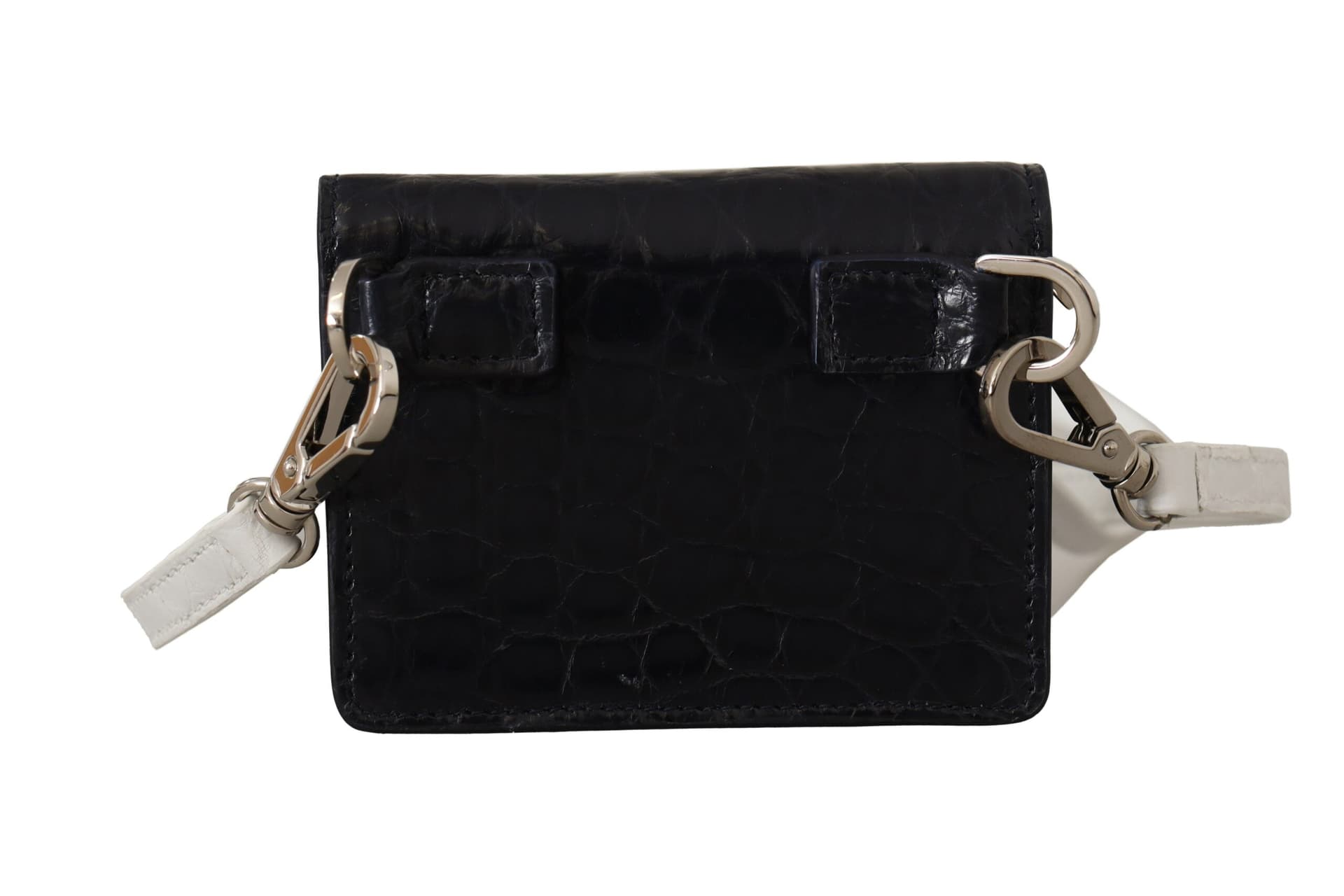 Dolce & Gabbana Blue White Caiman Leather Strap Card Holder Wallet - 3