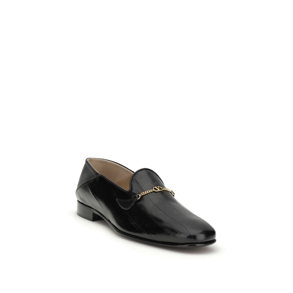 Valentino Garavani Black Calf Leather Bos Taurus Slip-On Loafers - 2