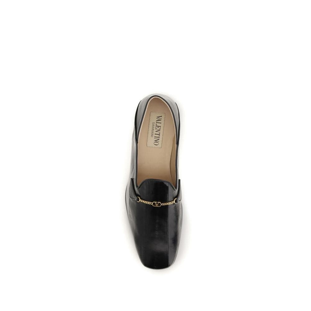 Valentino Garavani Black Calf Leather Bos Taurus Slip-On Loafers - 4