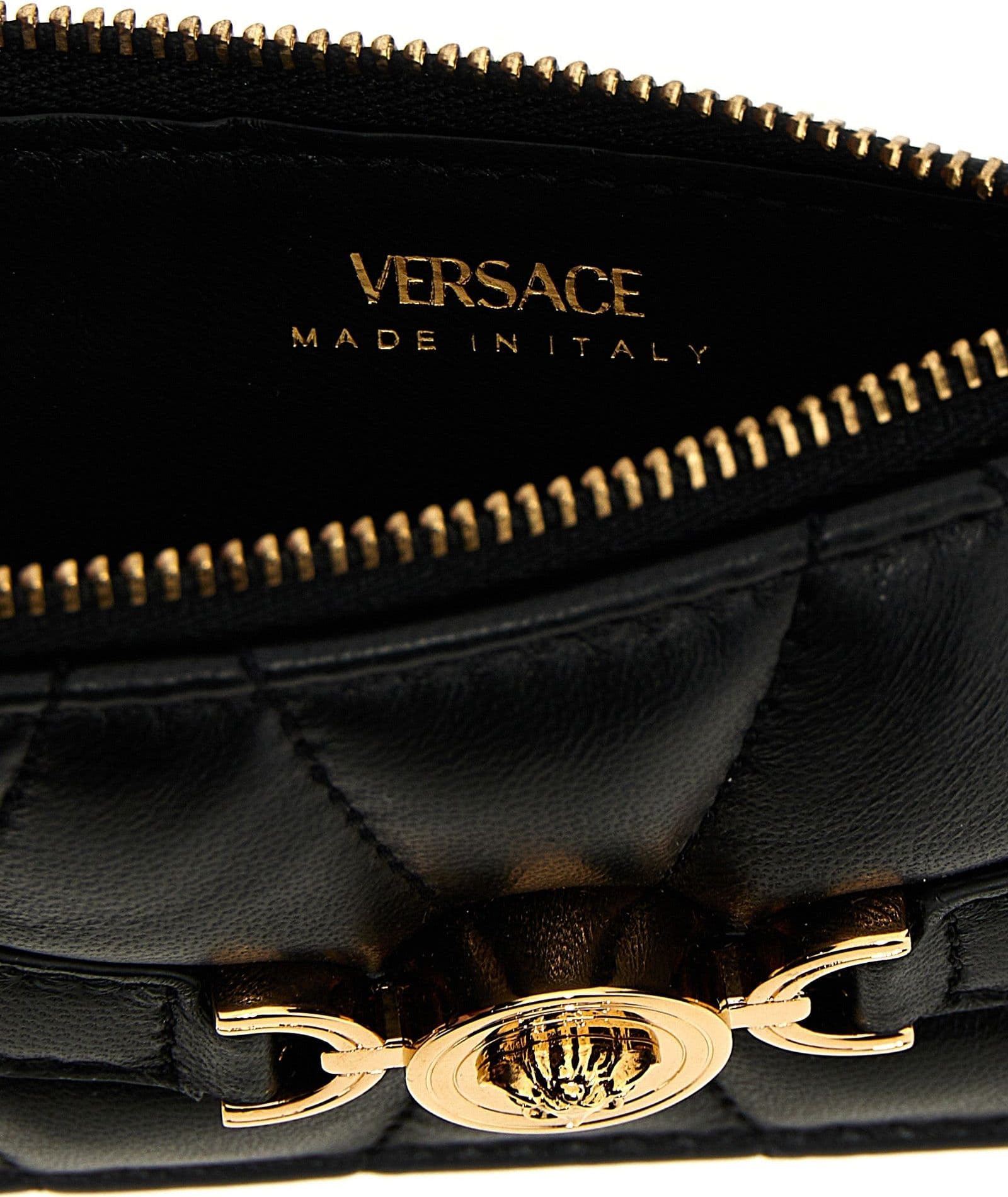 Versace Black Lamb Leather Cardholder - 3