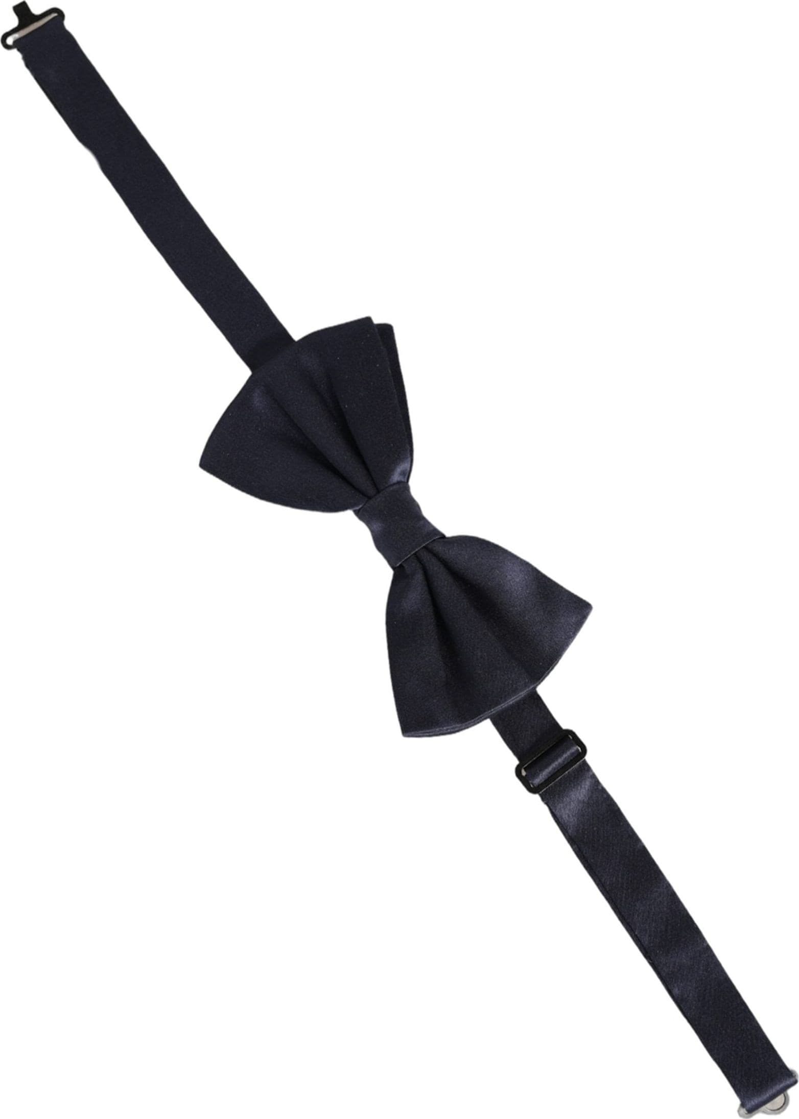 Dolce & Gabbana Dark Blue 100% Silk Adjustable Neck Papillon Bow Tie - 2