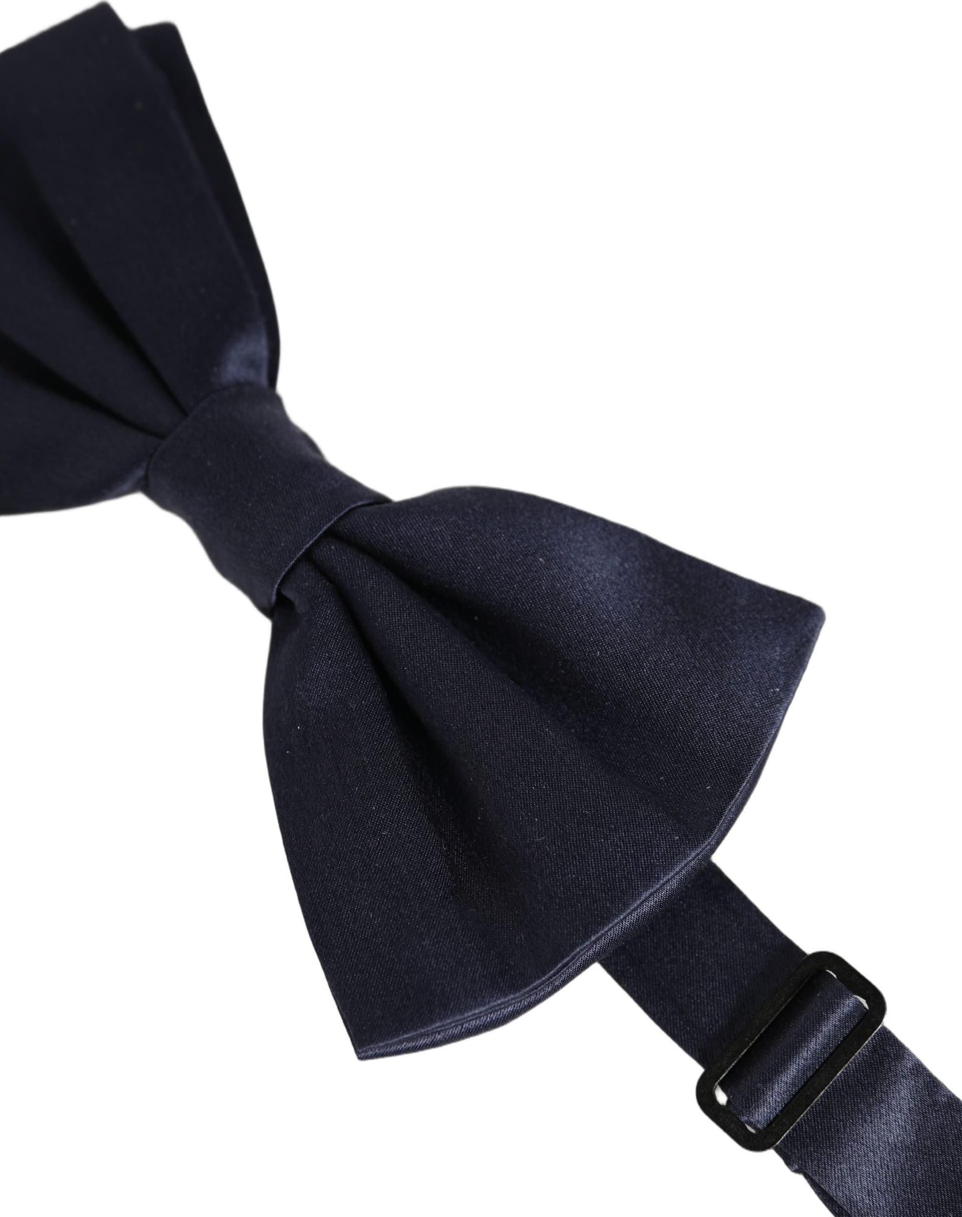 Dolce & Gabbana Dark Blue 100% Silk Adjustable Neck Papillon Bow Tie - 3