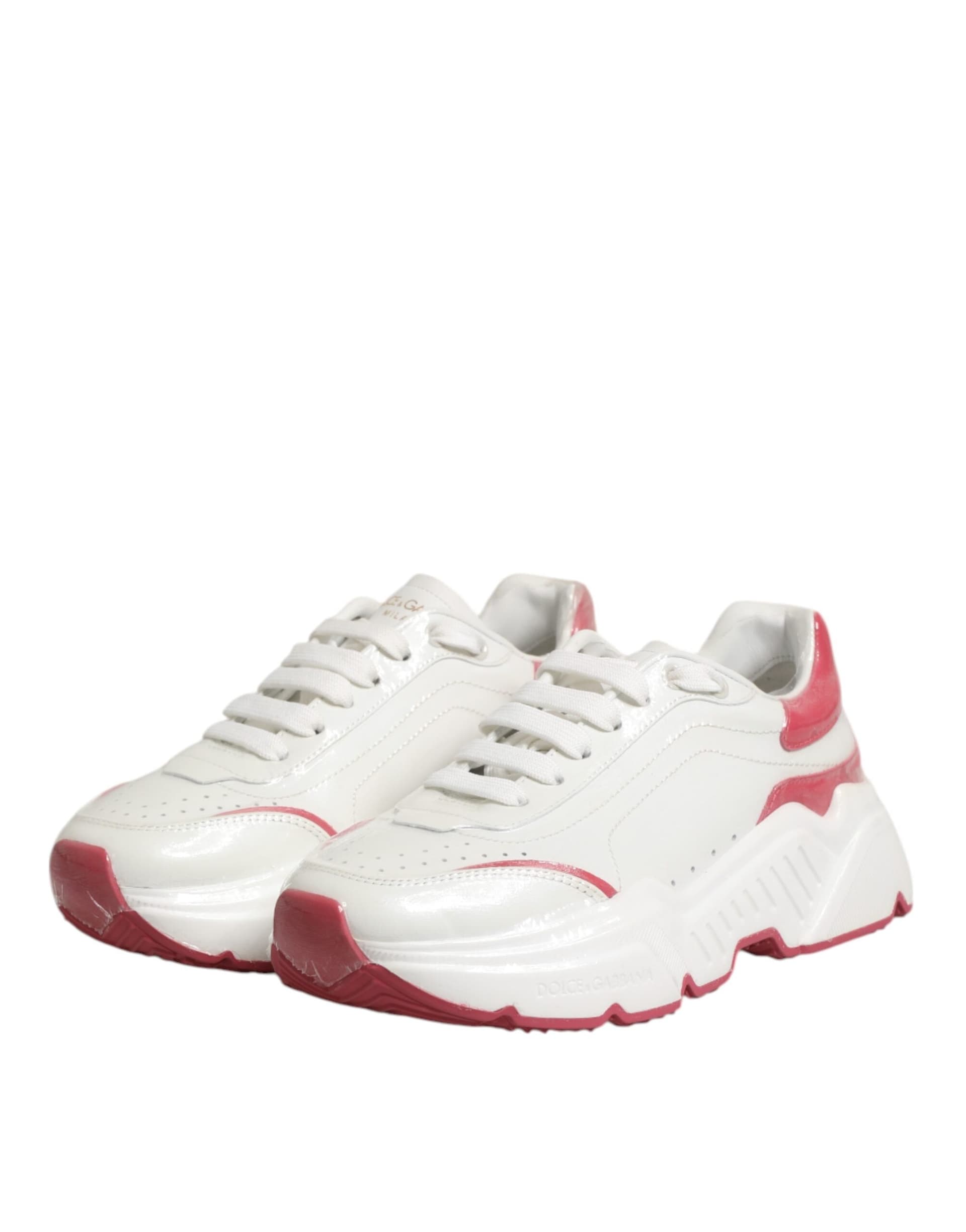 Dolce & Gabbana White Pink Daymaster Low Top Sneakers Shoes - 3