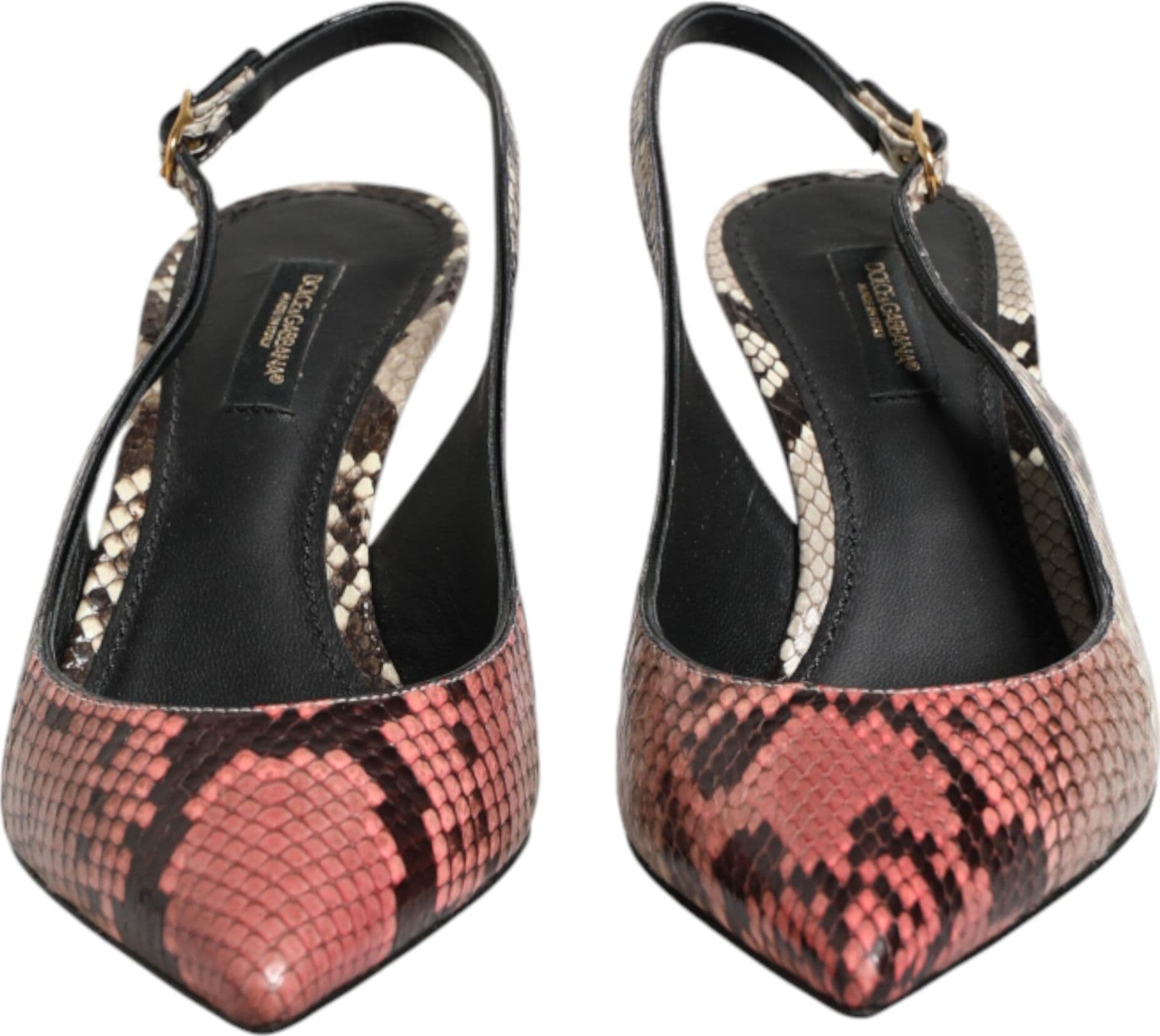 Dolce & Gabbana Multicolor Leather Heels Slingback Shoes - 2