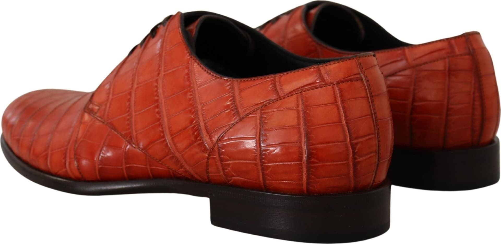 Dolce & Gabbana Orange Exotic Leather Dress Derby Shoes - 2