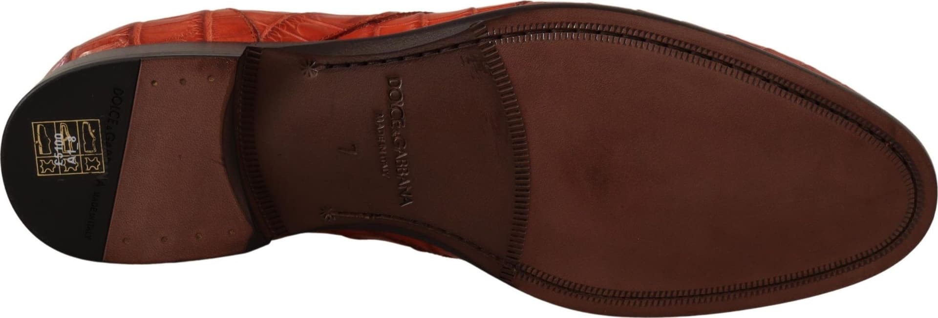 Dolce & Gabbana Orange Exotic Leather Dress Derby Shoes - 5