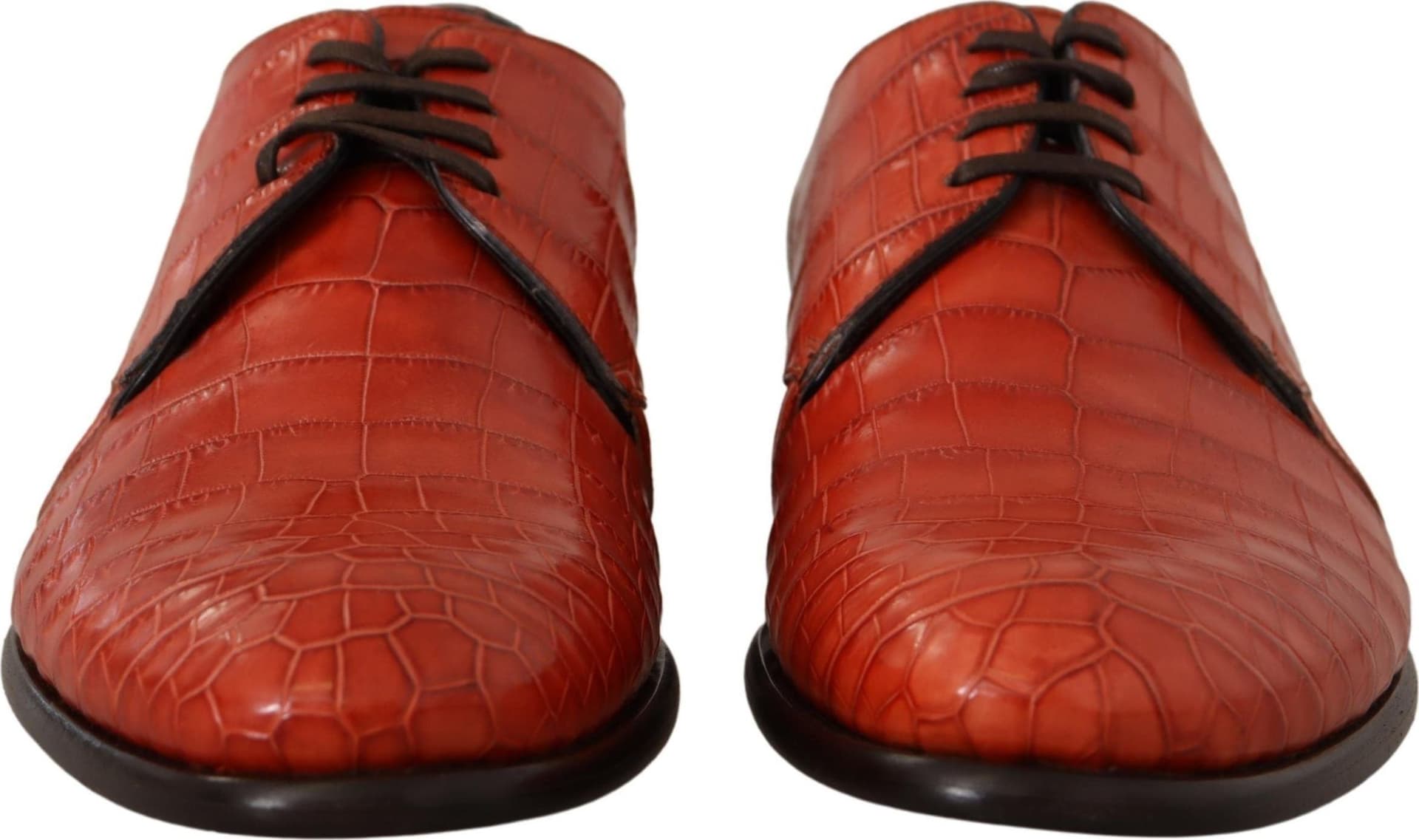 Dolce & Gabbana Orange Exotic Leather Dress Derby Shoes - 6