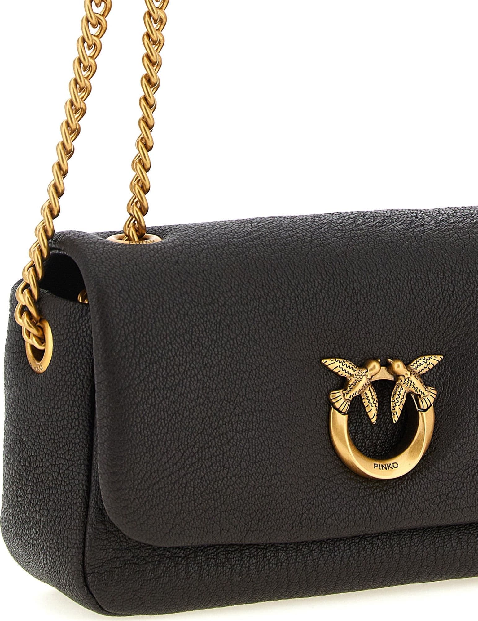 PINKO Brown Lamb Leather Crossbody Bag - 3