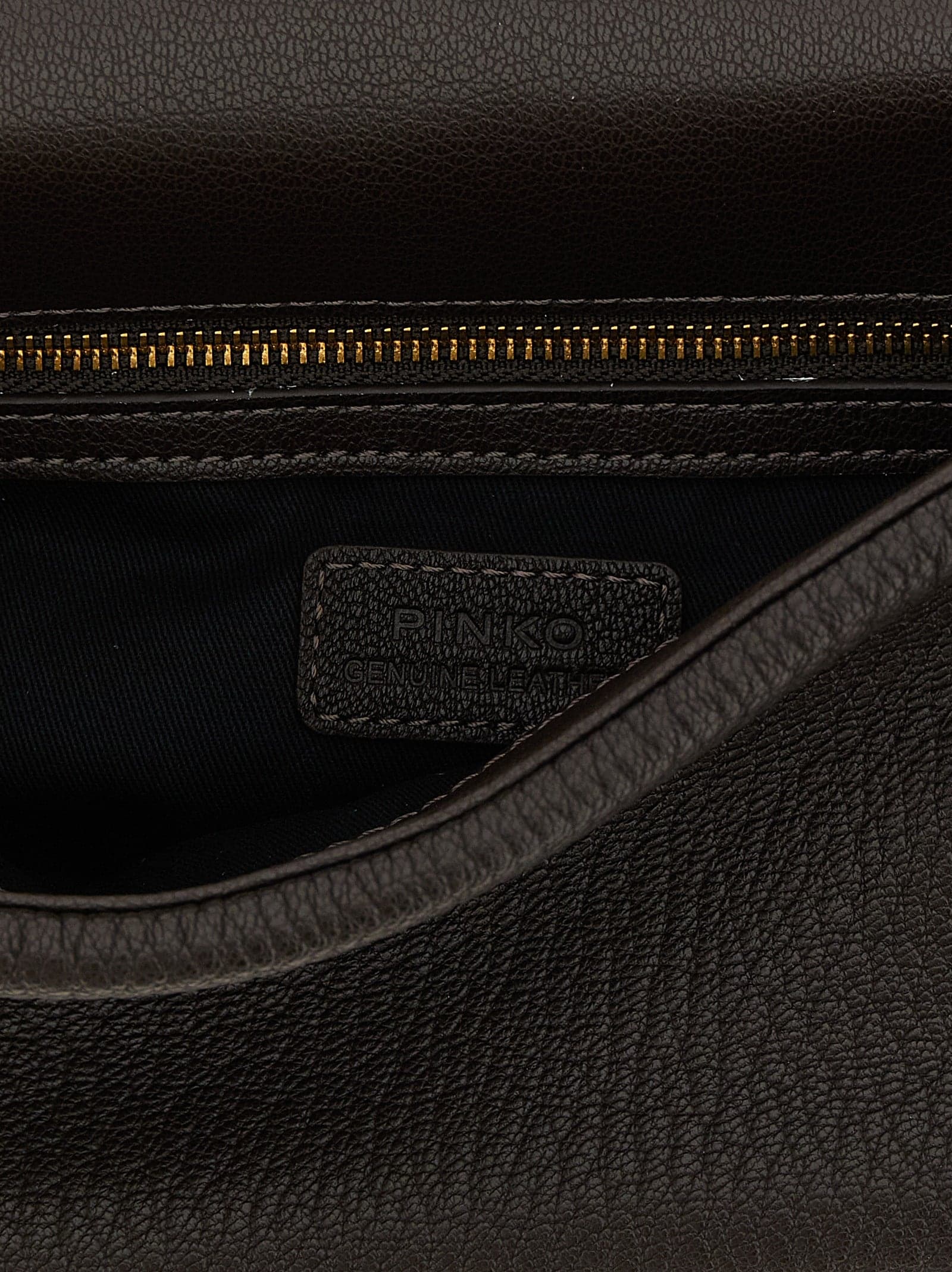 PINKO Brown Lamb Leather Crossbody Bag - 4