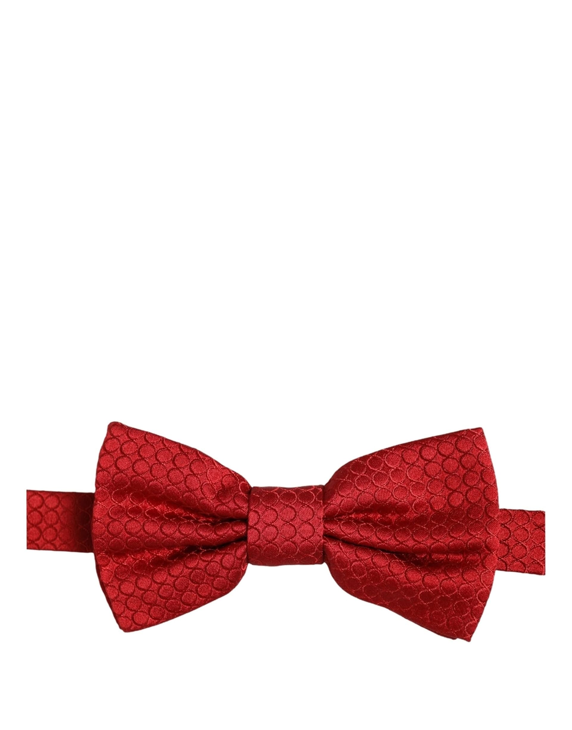 Dolce & Gabbana Men Red 100% Silk Adjustable Neck Papillon Bow Tie - 2