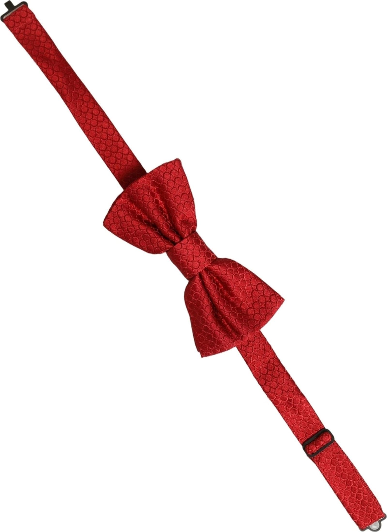 Dolce & Gabbana Men Red 100% Silk Adjustable Neck Papillon Bow Tie - 3