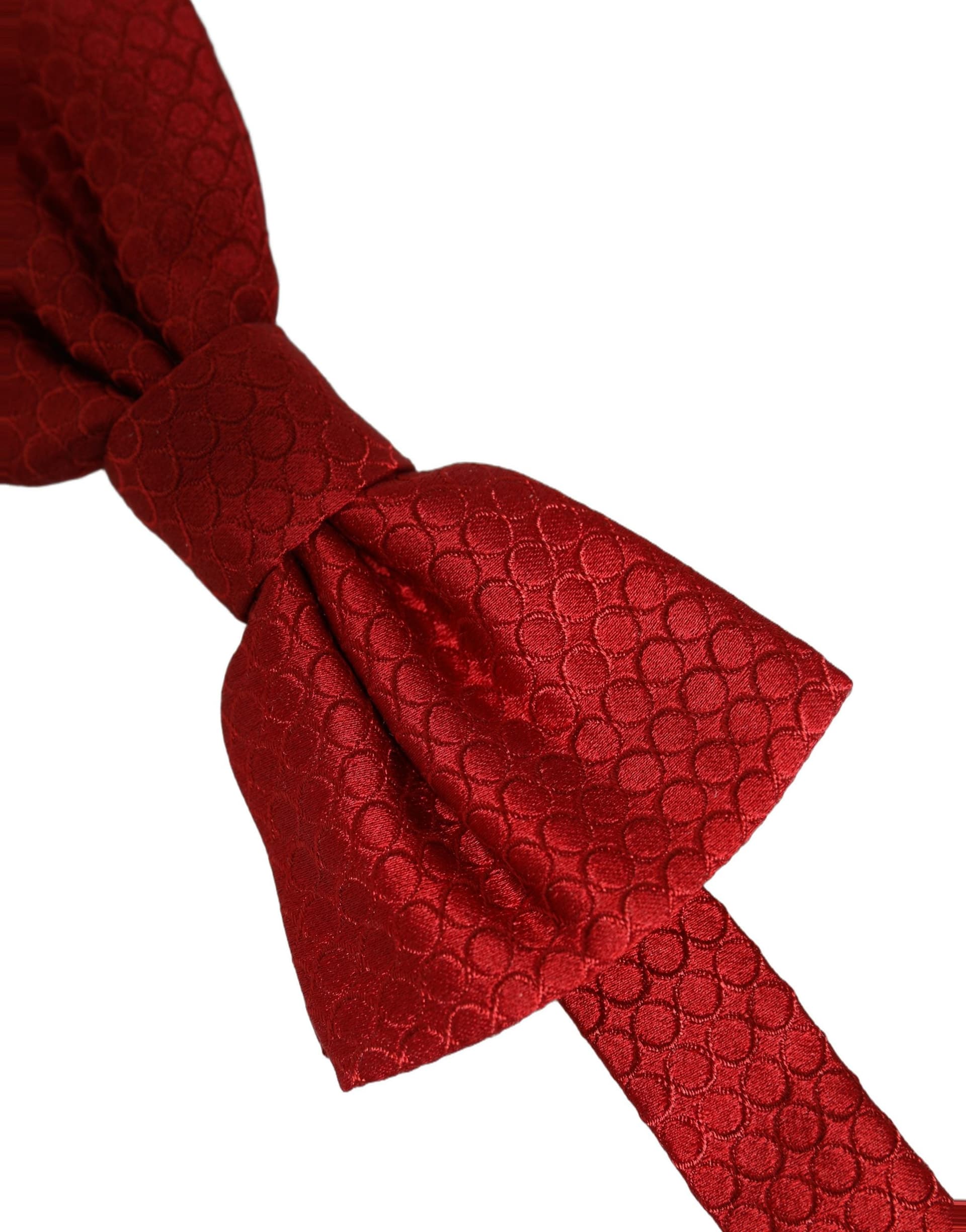 Dolce & Gabbana Men Red 100% Silk Adjustable Neck Papillon Bow Tie - 4