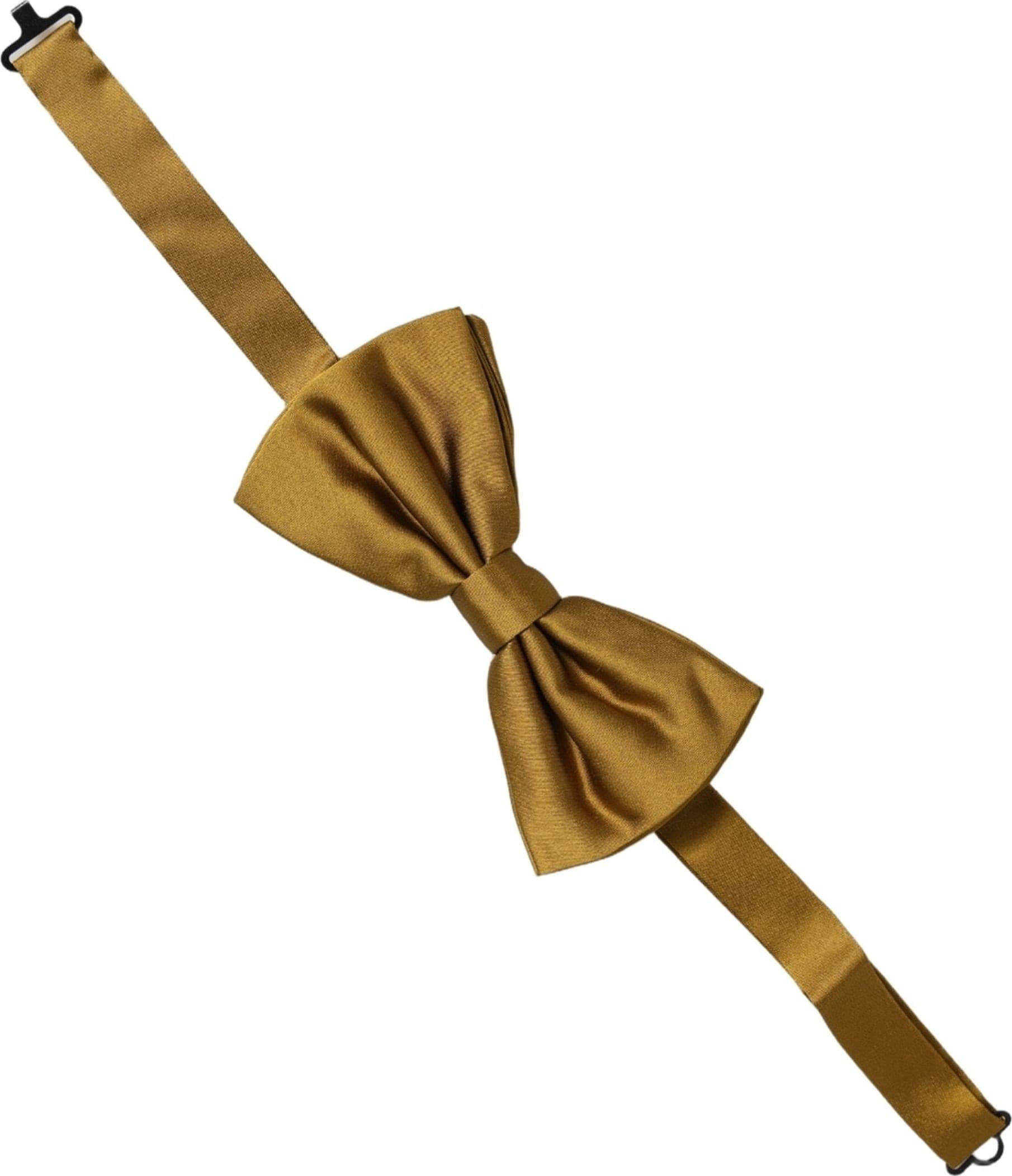 Dolce & Gabbana Men Mustard 100% Silk Adjustable Neck Papillon Bow Tie - 2