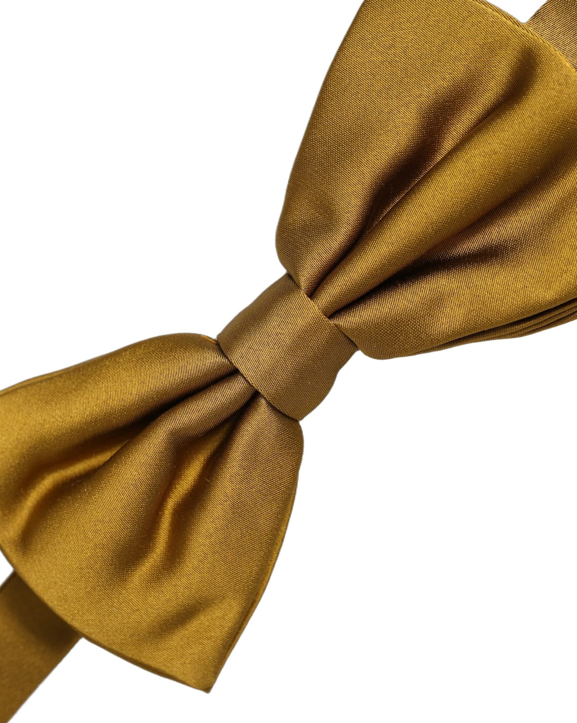 Dolce & Gabbana Men Mustard 100% Silk Adjustable Neck Papillon Bow Tie - 3