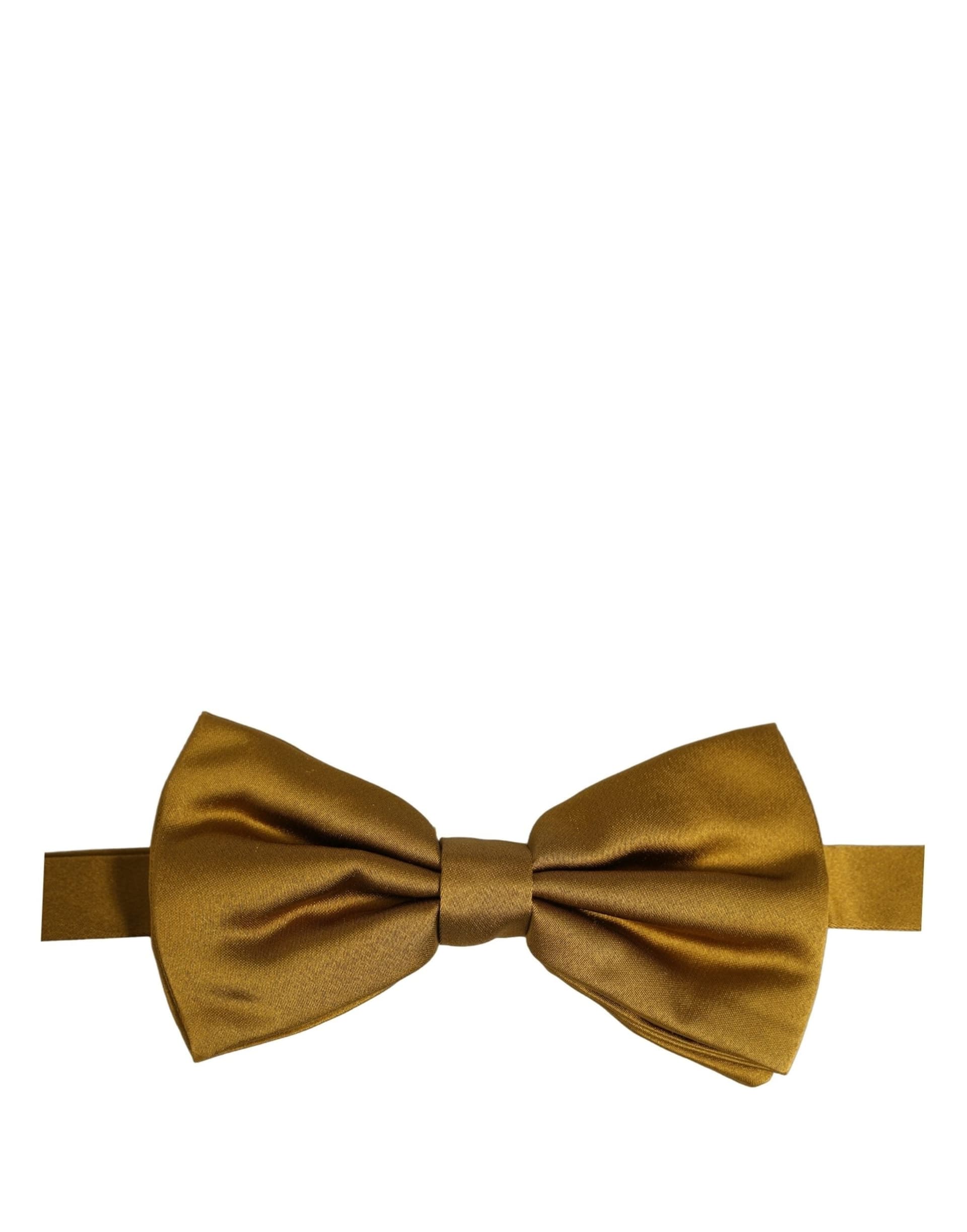 Dolce & Gabbana Men Mustard 100% Silk Adjustable Neck Papillon Bow Tie - 5