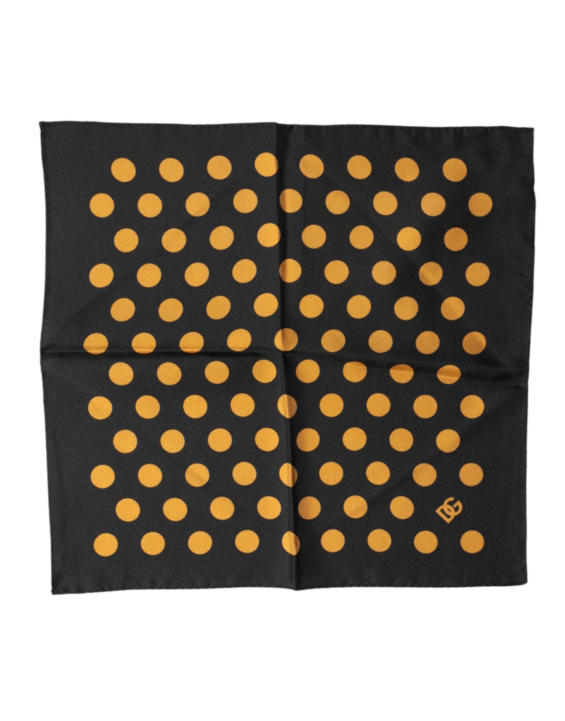 Dolce & Gabbana Black Polka Dot Square Handkerchief Scarf - 2