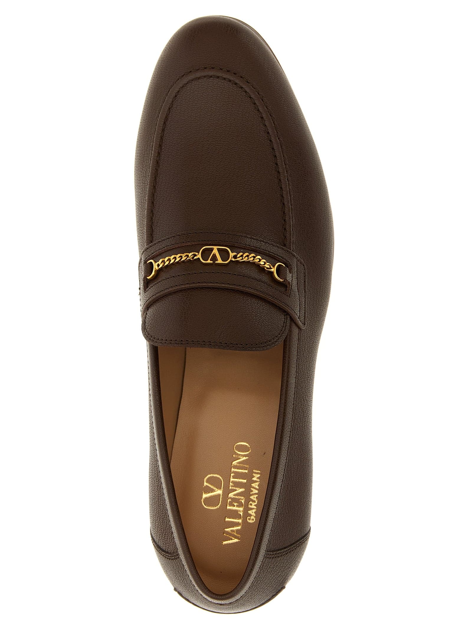 Valentino Garavani Brown Goatskin Slip-On Loafers - 4