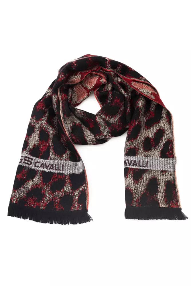 Cavalli Class Burgundy Wool Men Scarf - 3