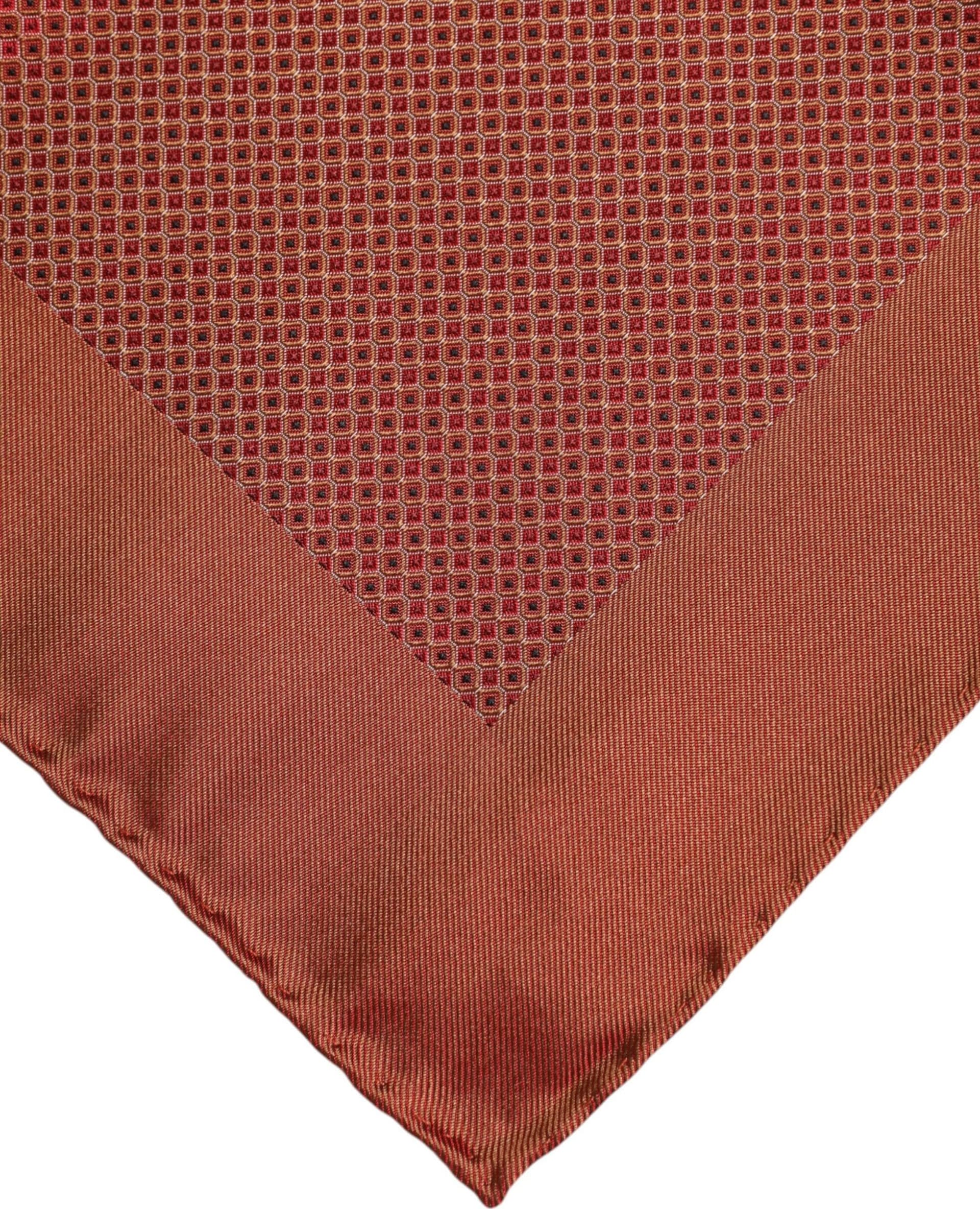 Dolce & Gabbana Orange Silk Square Men Foulard Scarf - 3