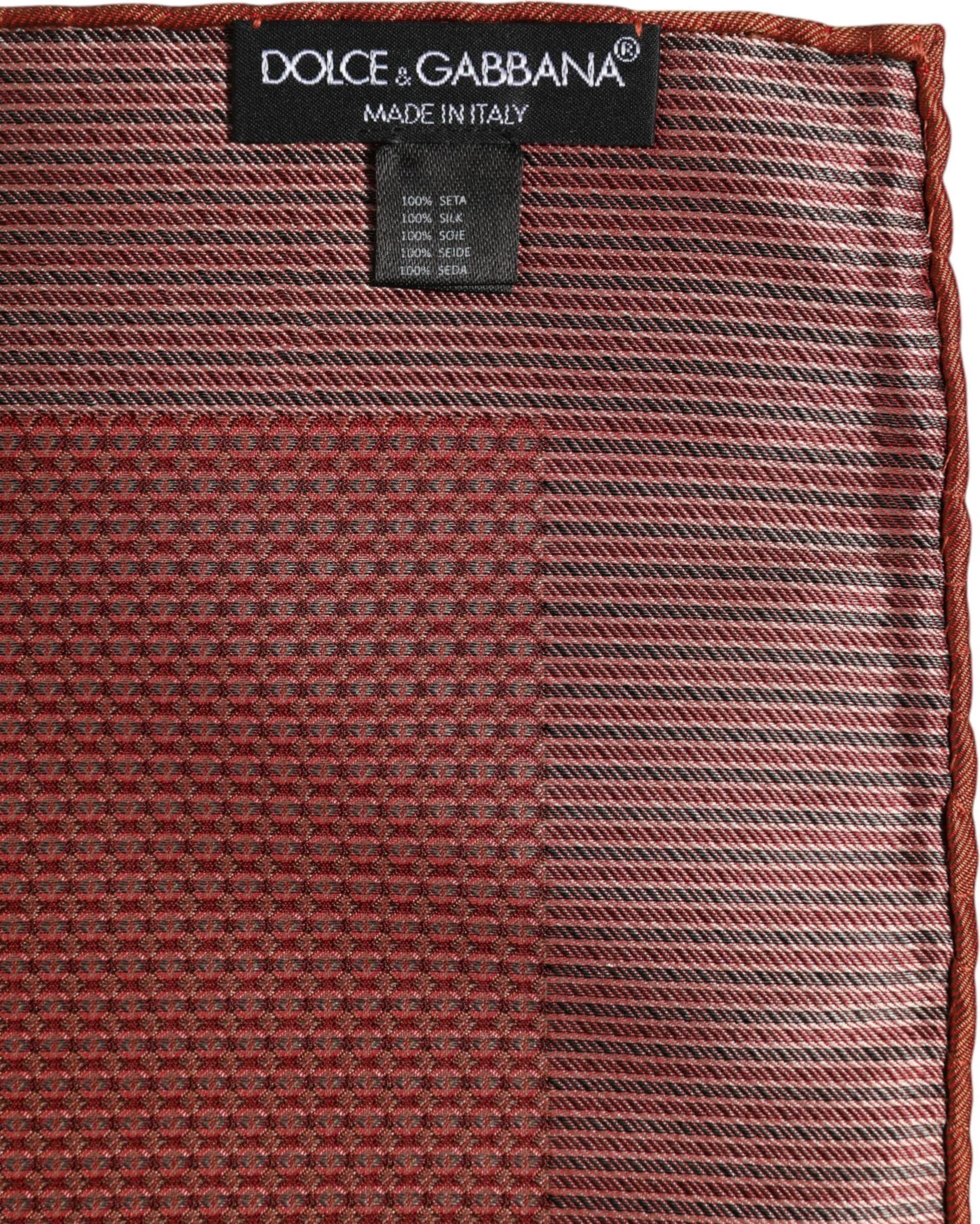 Dolce & Gabbana Orange Silk Square Men Foulard Scarf - 5