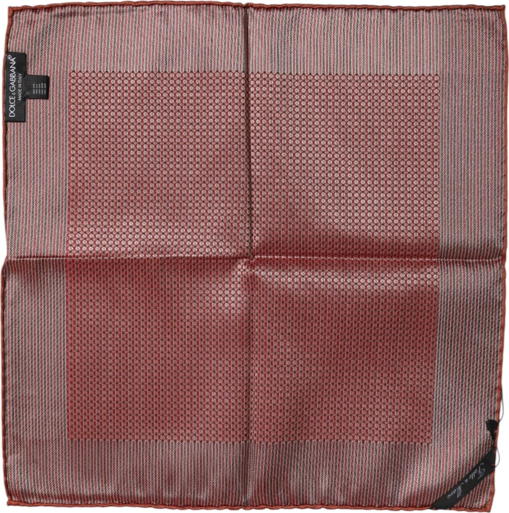 Dolce & Gabbana Orange Silk Square Men Foulard Scarf - 6