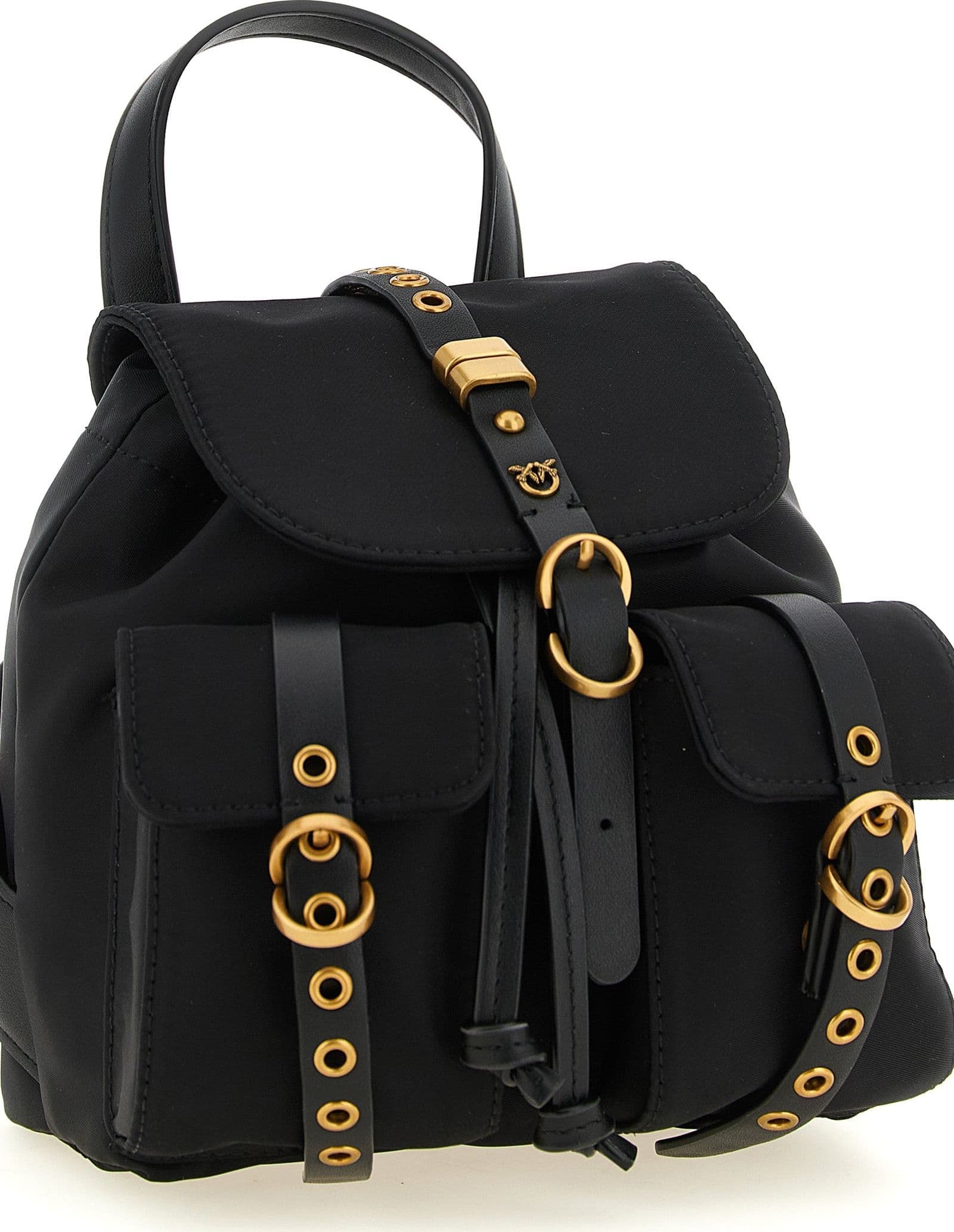 PINKO Black Polyamide Backpack - 3