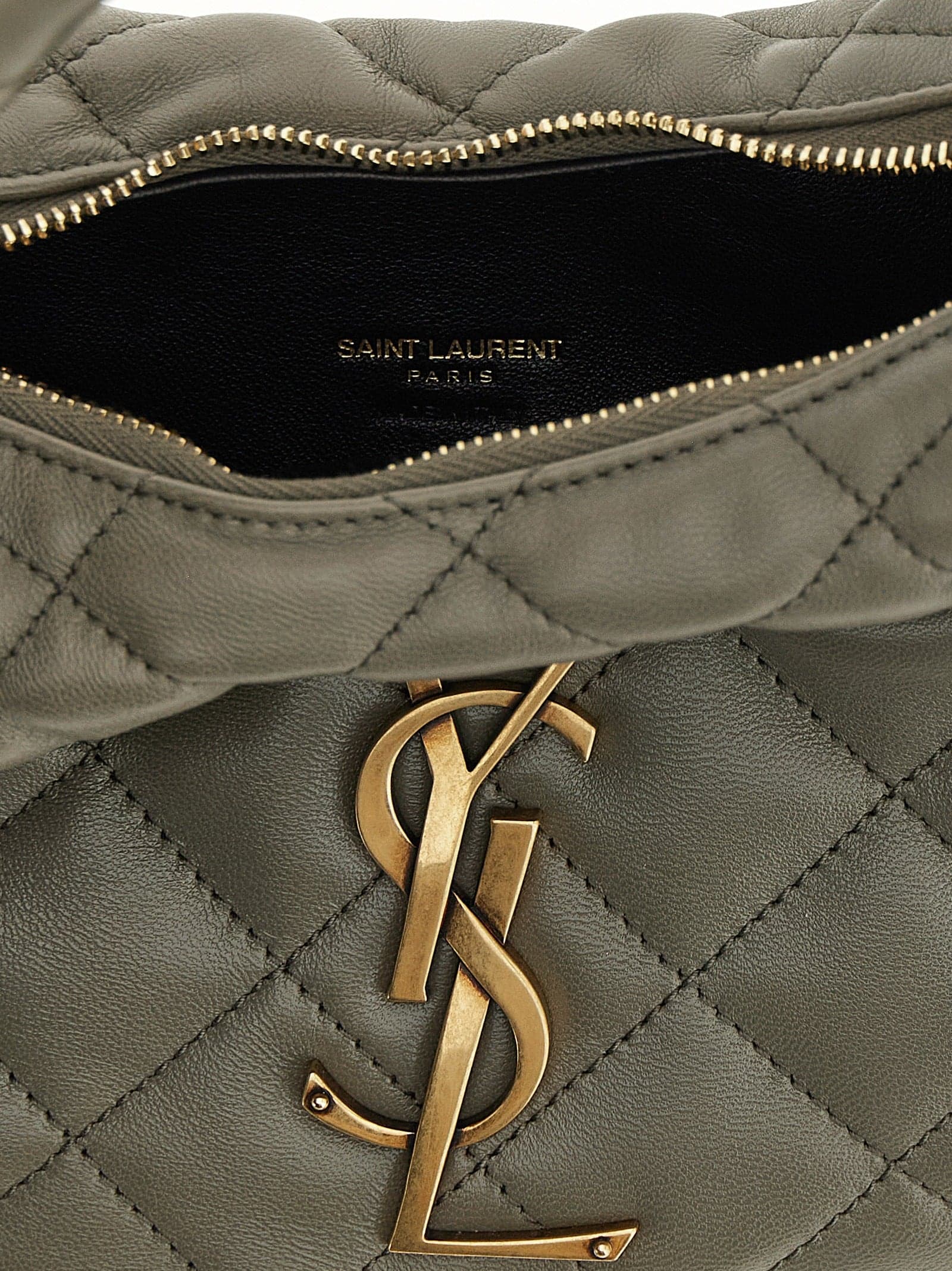 Saint Laurent Gray Lamb Leather Handbag - 4