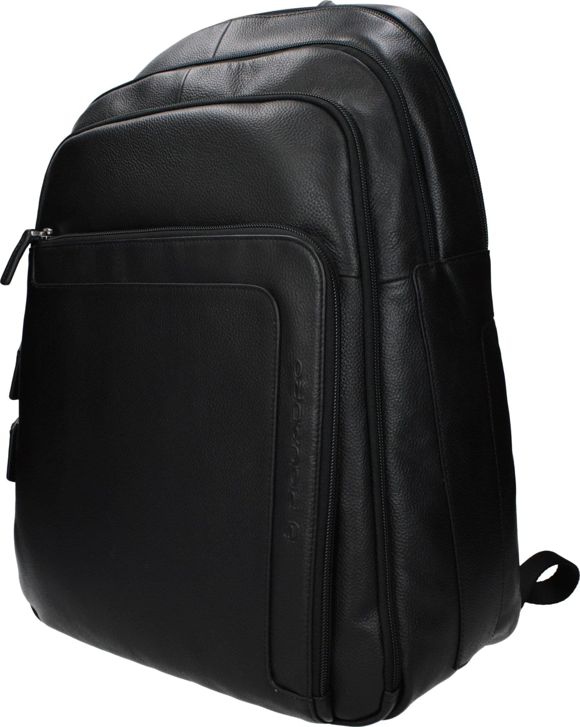 Piquadro Black Leather Backpack - 2