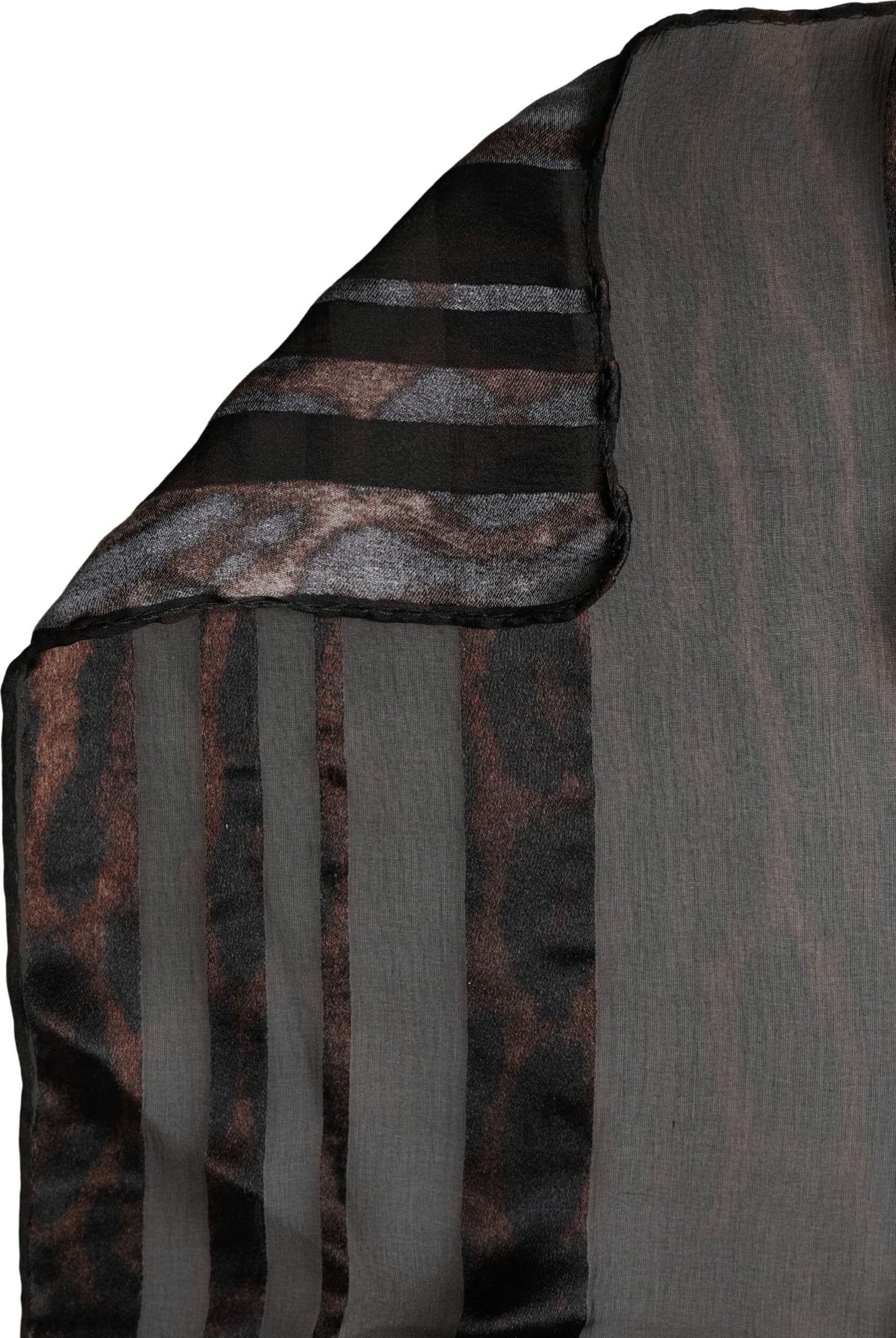 Dolce & Gabbana Black Stripes Silk Wrap Shawl Stole 193cm x 131cm Scarf - 5