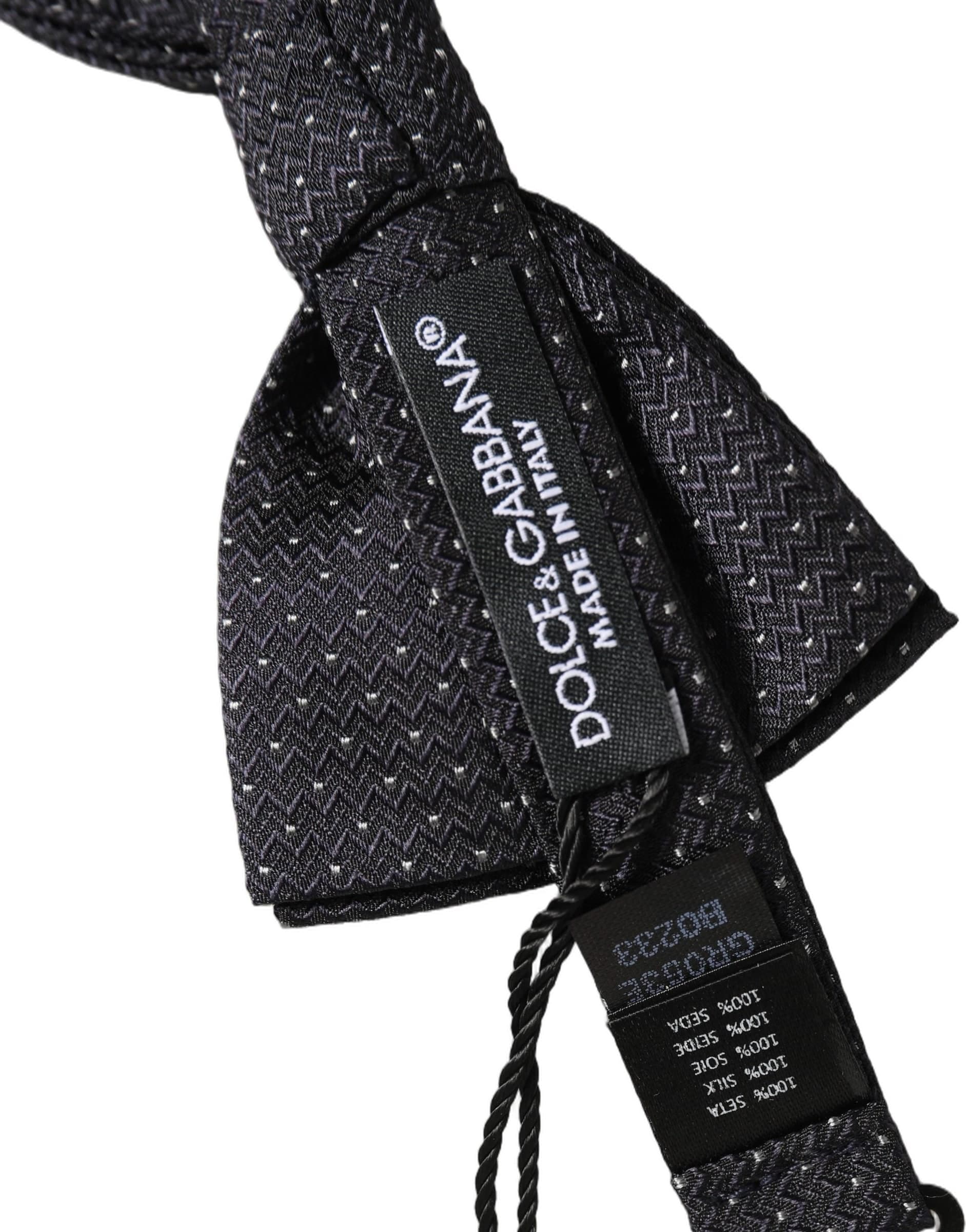 Dolce & Gabbana Black White Polka Dot Adjustable Neck Papillon Bow Tie - 2
