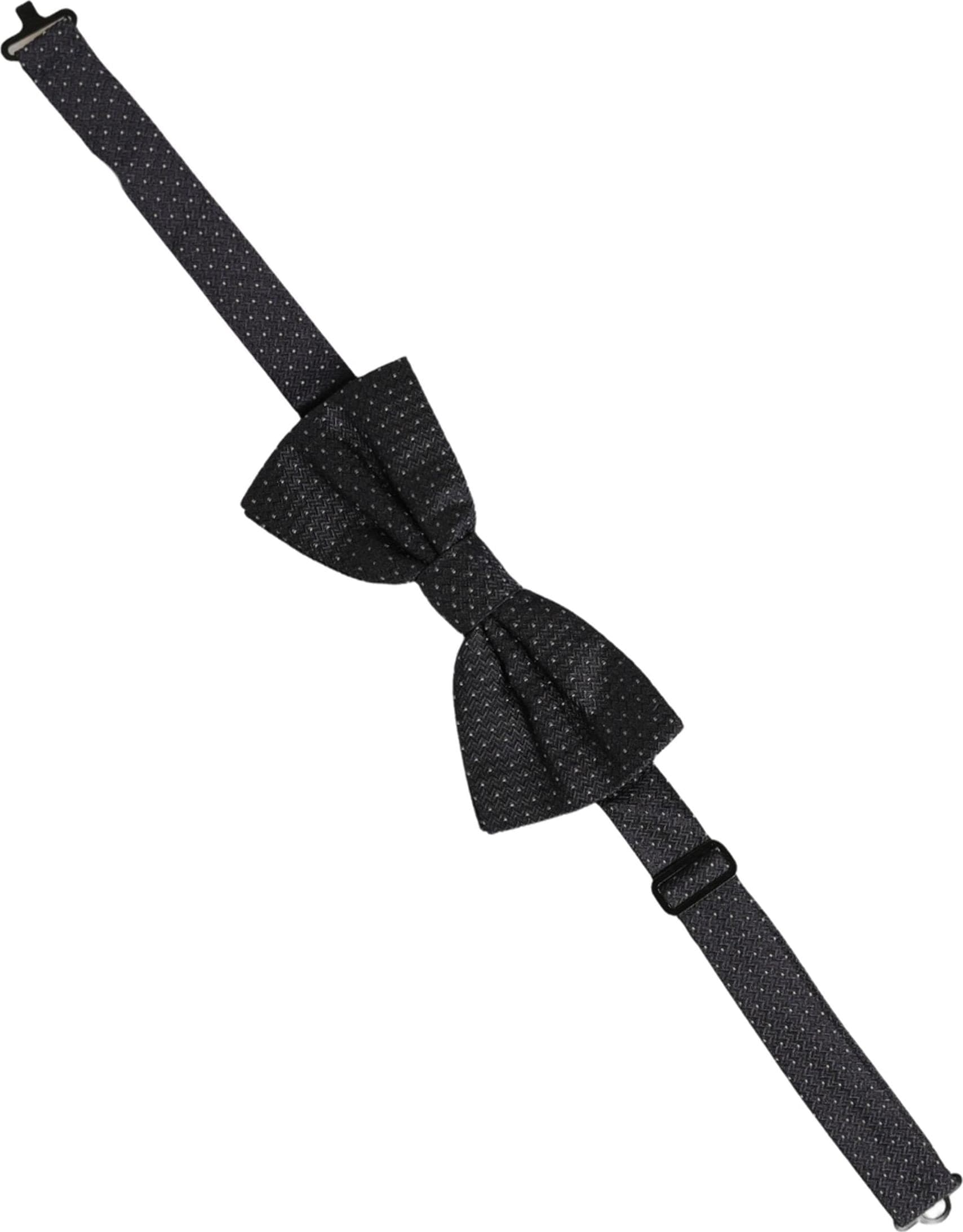 Dolce & Gabbana Black White Polka Dot Adjustable Neck Papillon Bow Tie - 3