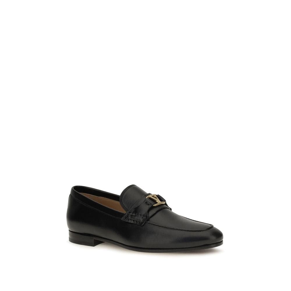Valentino Garavani Black Calf Leather Bos Taurus Slip-On Loafers - 2
