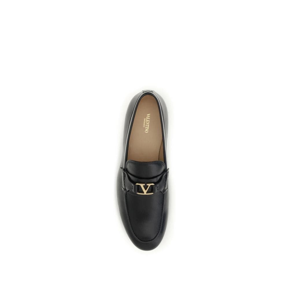 Valentino Garavani Black Calf Leather Bos Taurus Slip-On Loafers - 4