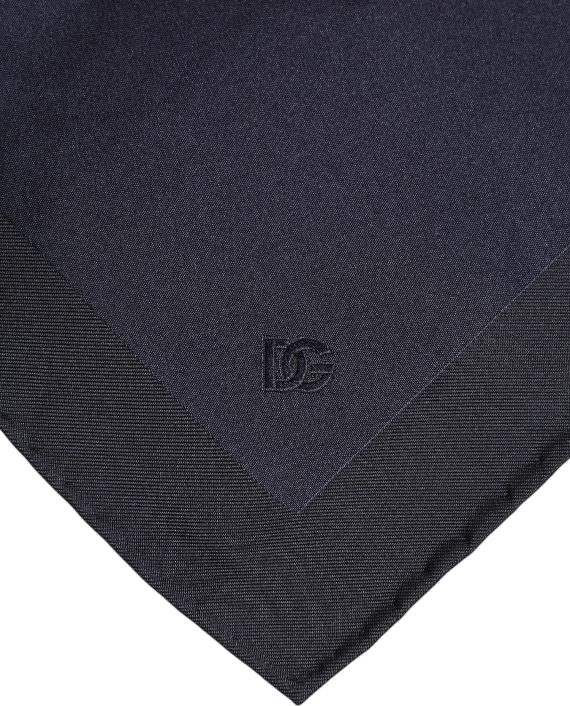 Dolce & Gabbana Dark Blue Silk Square Men Foulard Scarf - 4