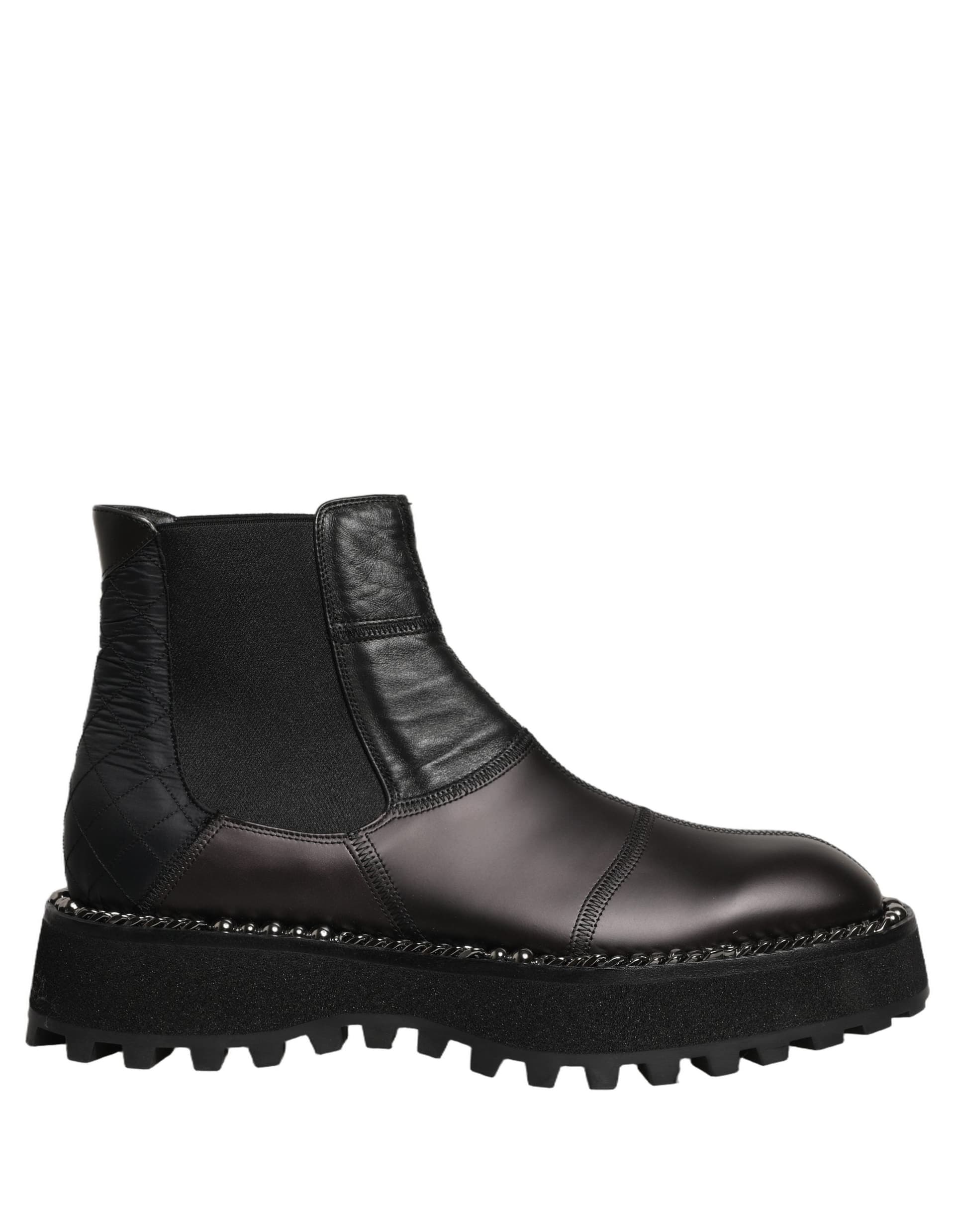 Dolce & Gabbana Black Chelsea Boots Leather Slip On Men Shoes - 3