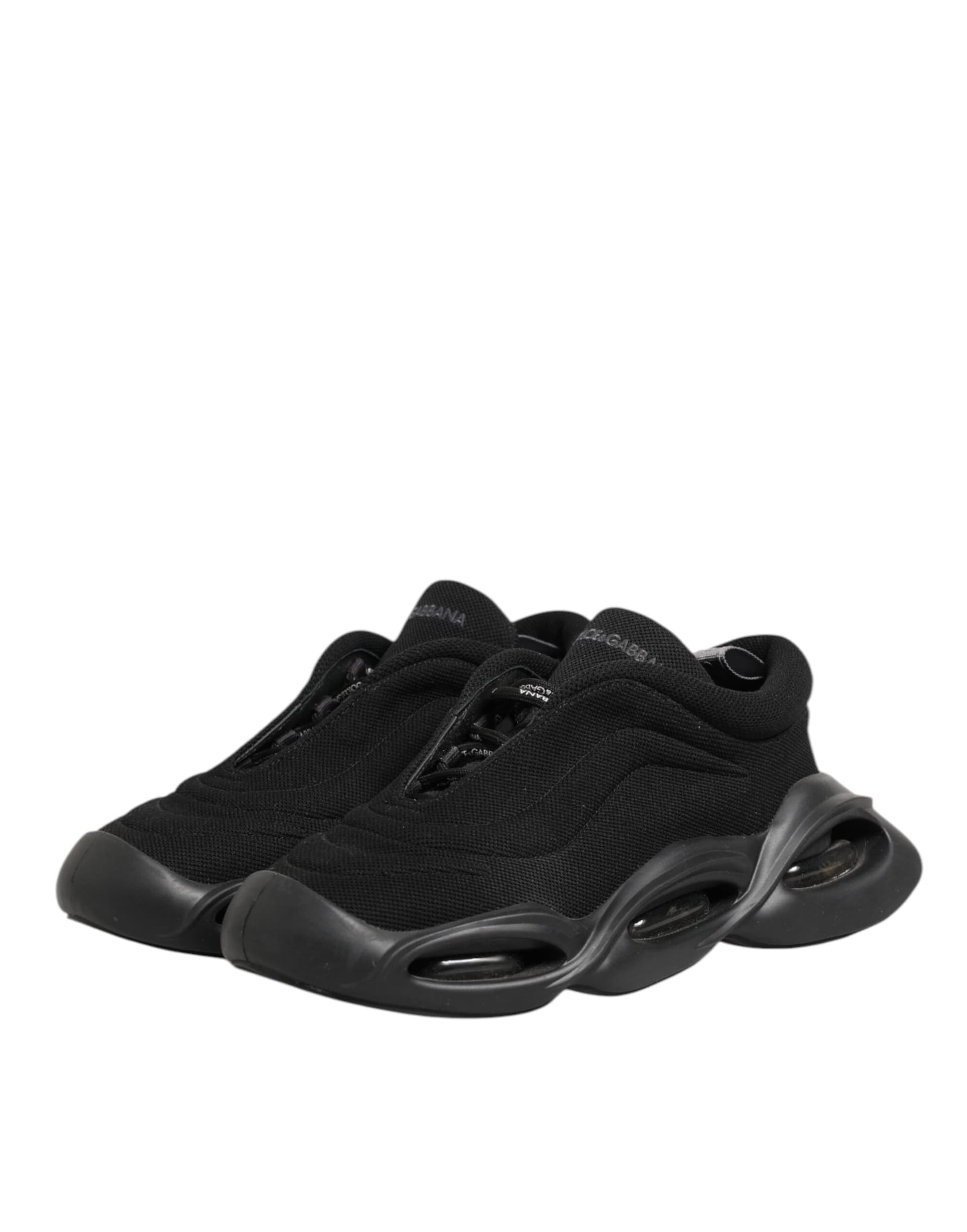 Dolce & Gabbana Black Lace Up Wave Low Top Men Sneaker Shoes - 3