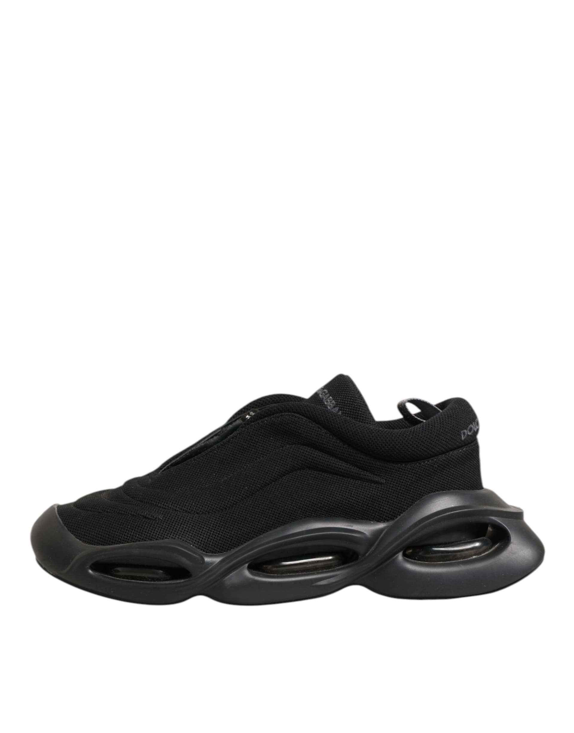 Dolce & Gabbana Black Lace Up Wave Low Top Men Sneaker Shoes - 5