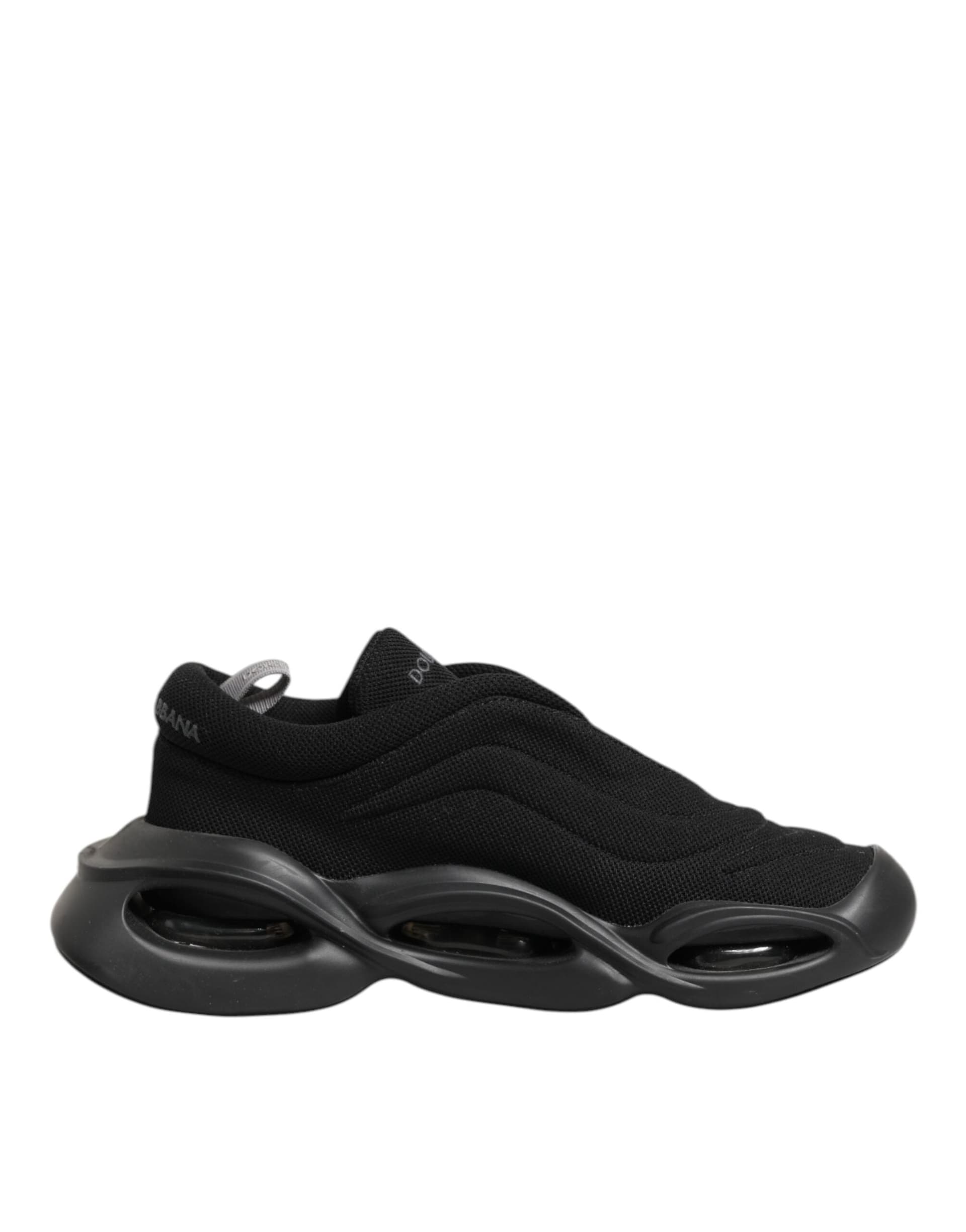 Dolce & Gabbana Black Lace Up Wave Low Top Men Sneaker Shoes - 6