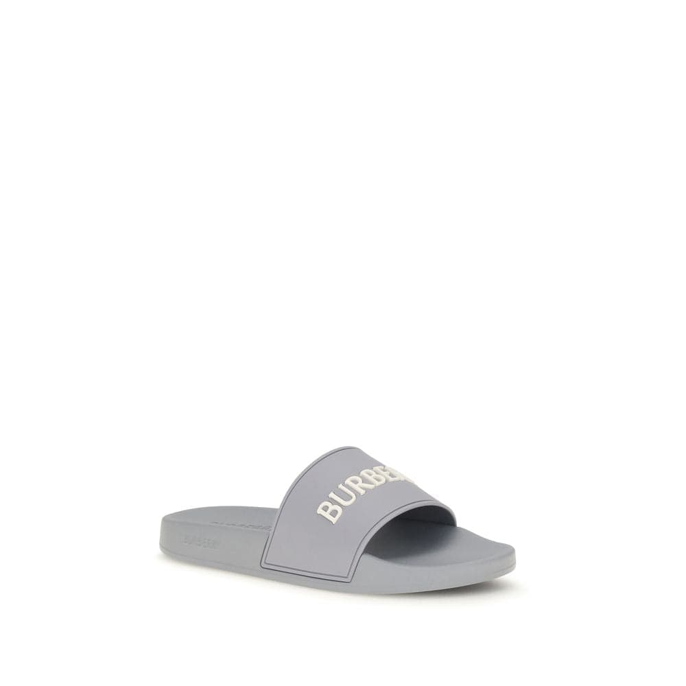 Burberry Gray Rubber Slides - 2