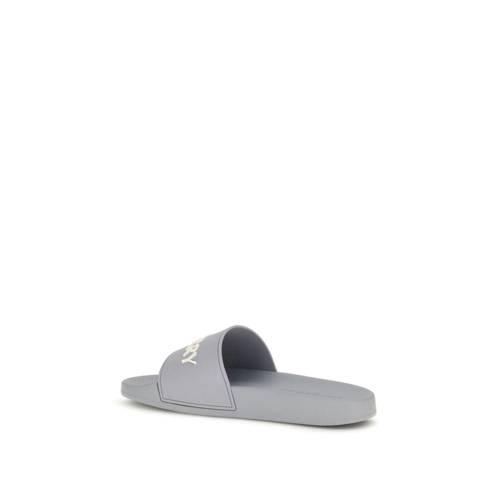Burberry Gray Rubber Slides - 3